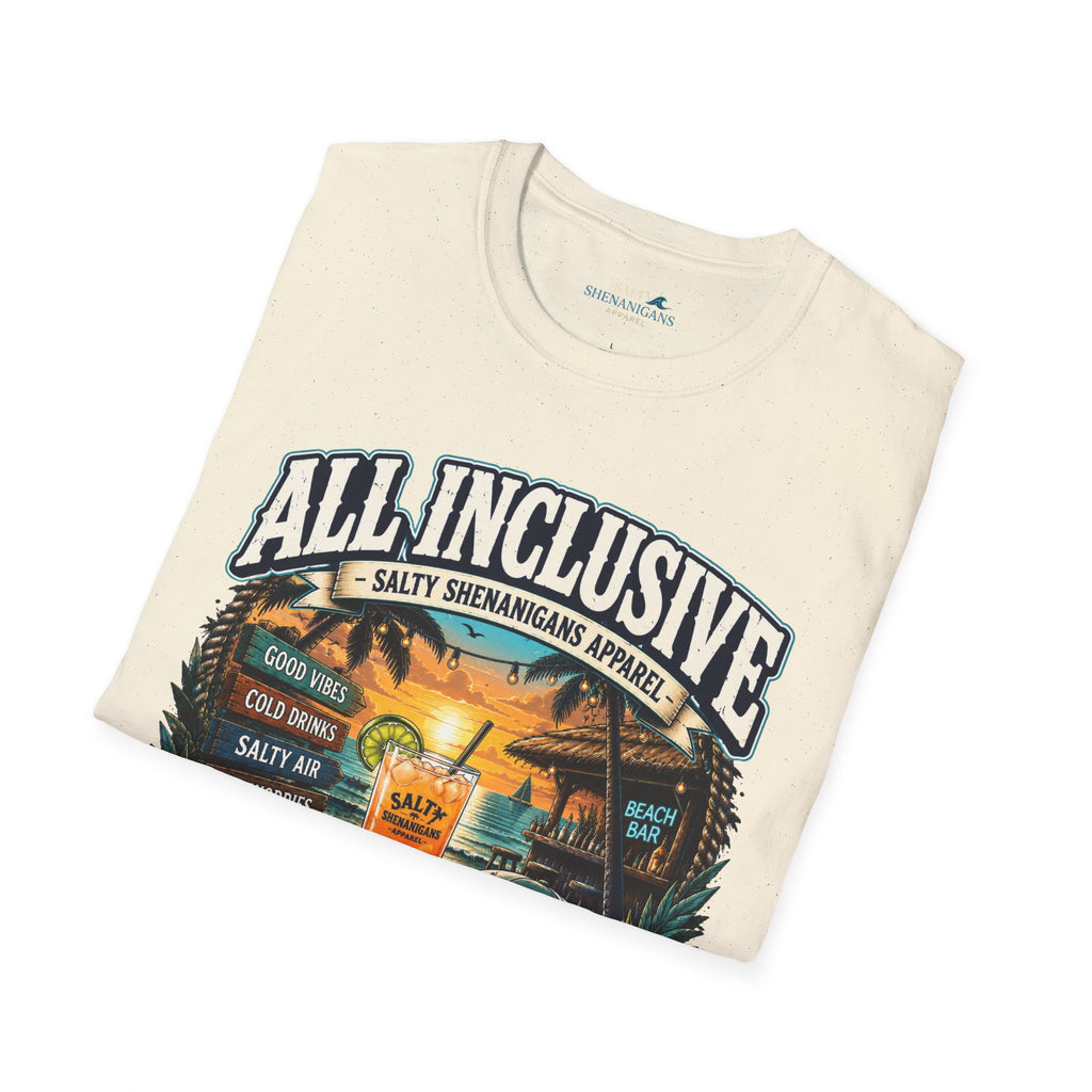 All Inclusive Loading Beach Vacation T-Shirt Printify