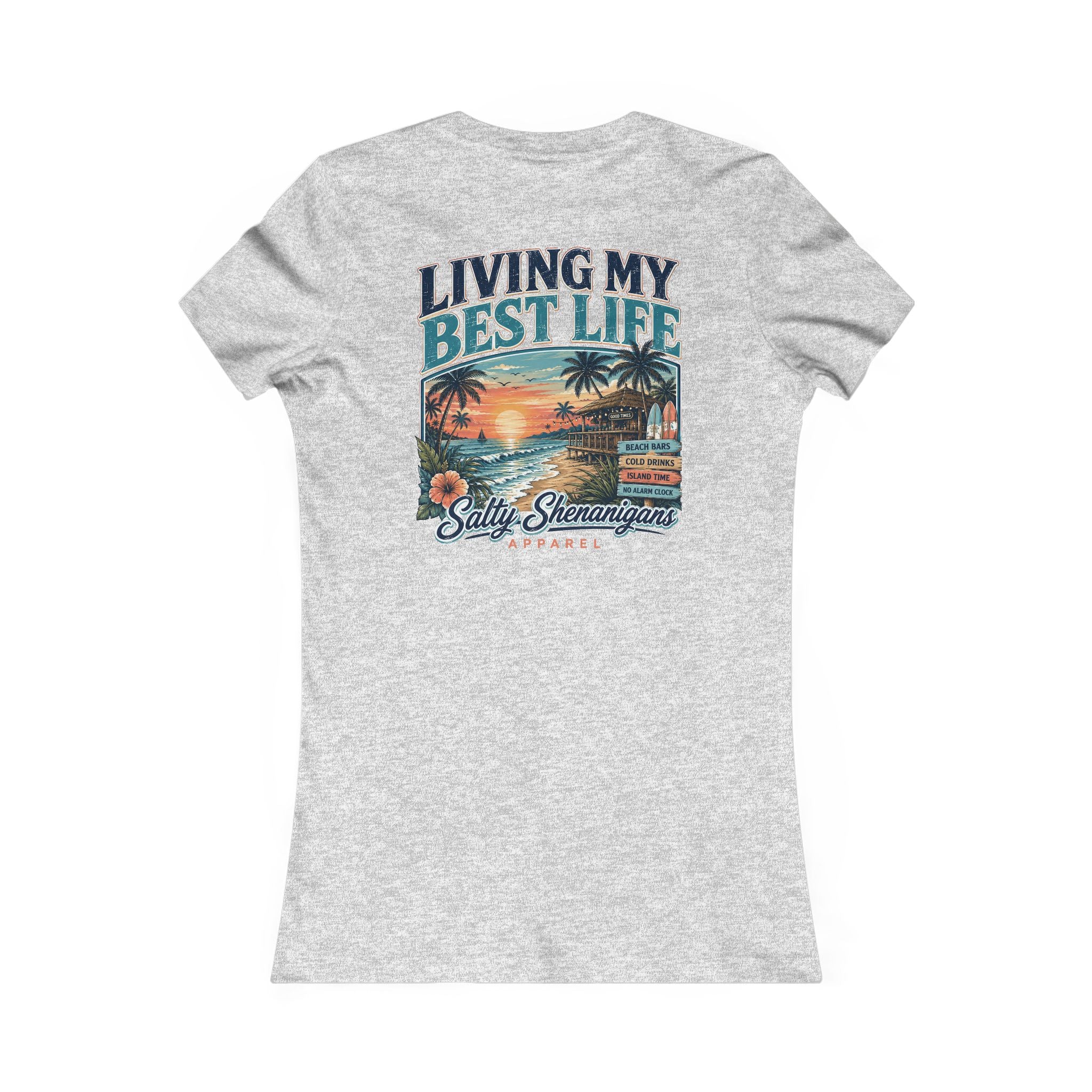 Living My Best Life Sunset Tee | Bella+Canvas Women's Beach Vacation T-Shirt Printify