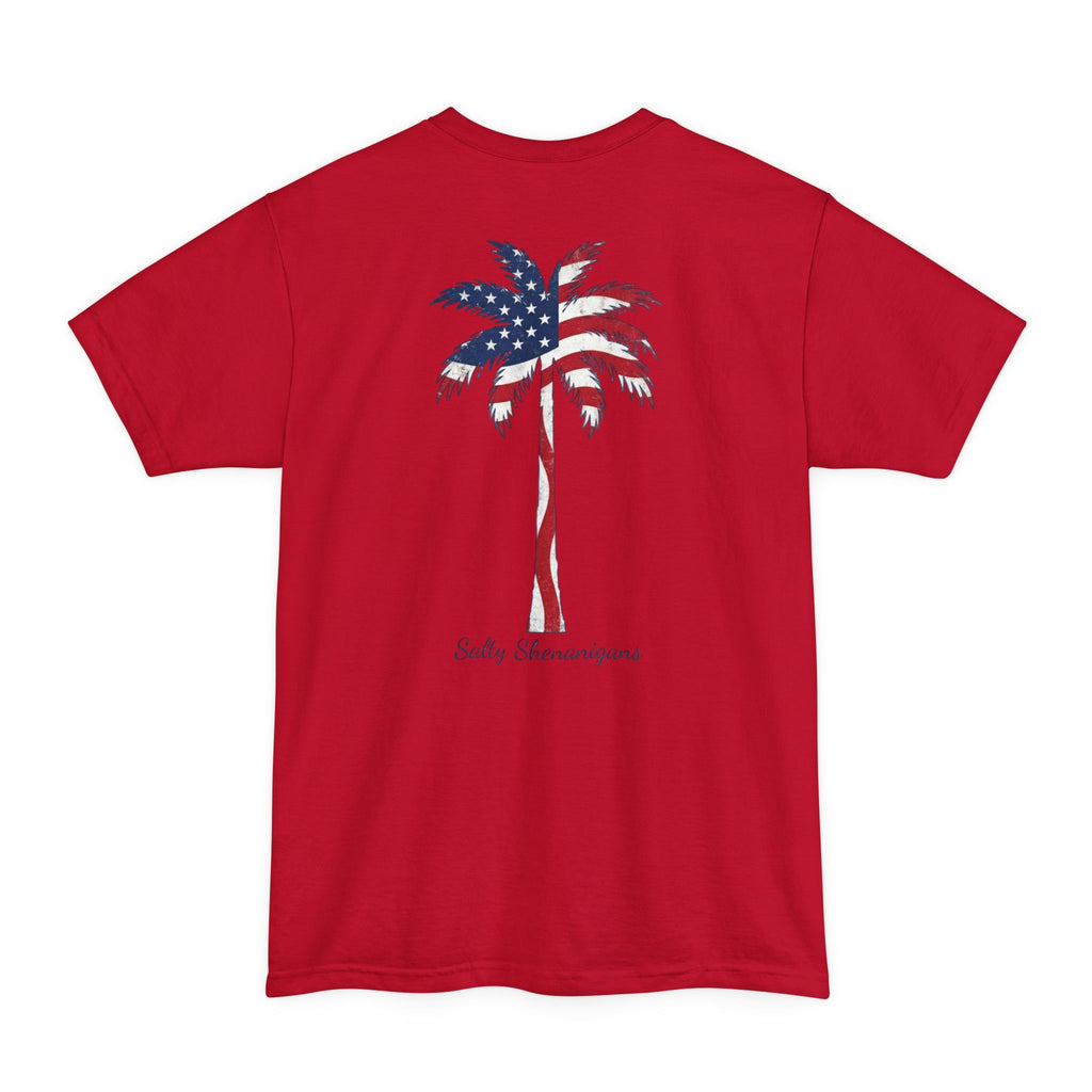 Tall American Flag Palm — Salty Shenanigans Apparel Patriotic Tee Printify