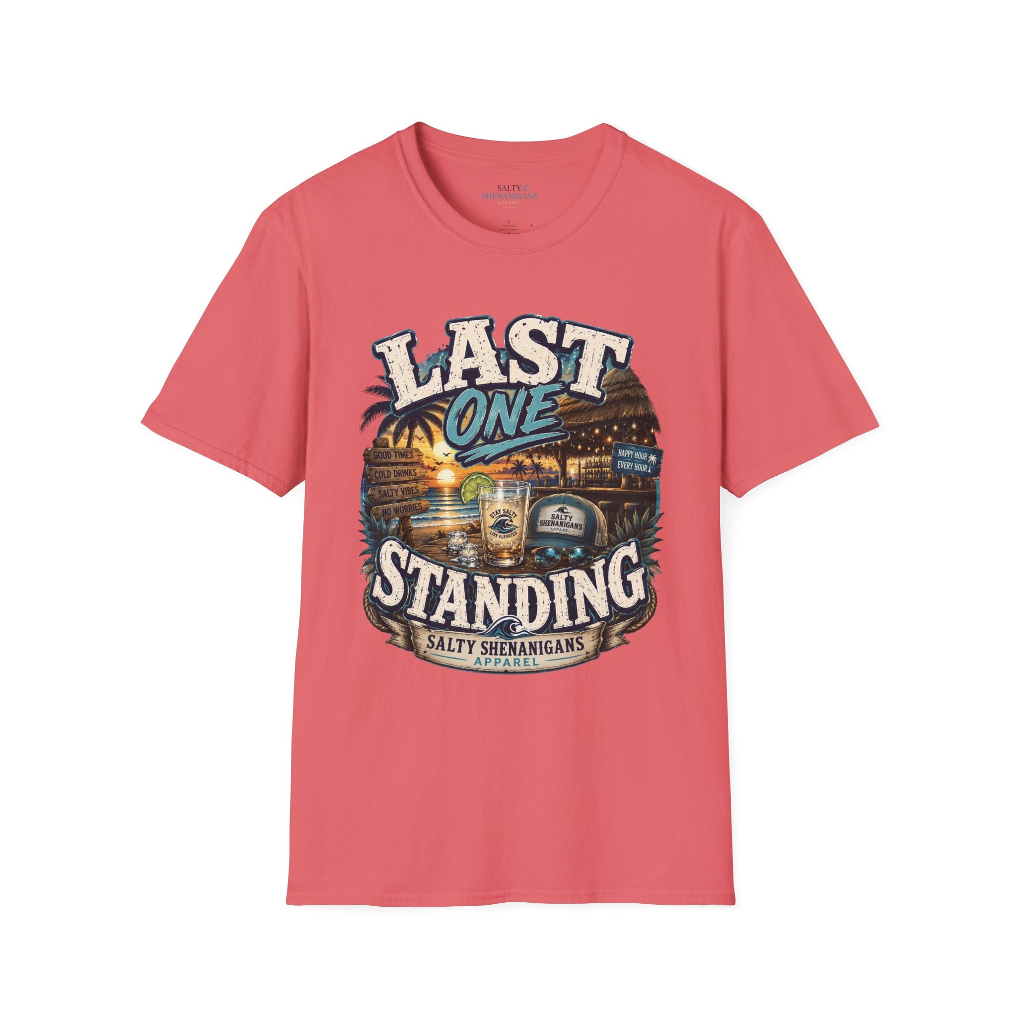 Last One Standing Beach Bar Graphic Tee Printify