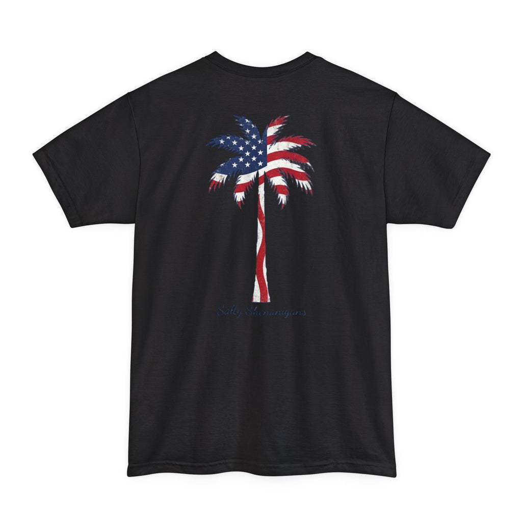 Tall American Flag Palm — Salty Shenanigans Apparel Patriotic Tee Printify