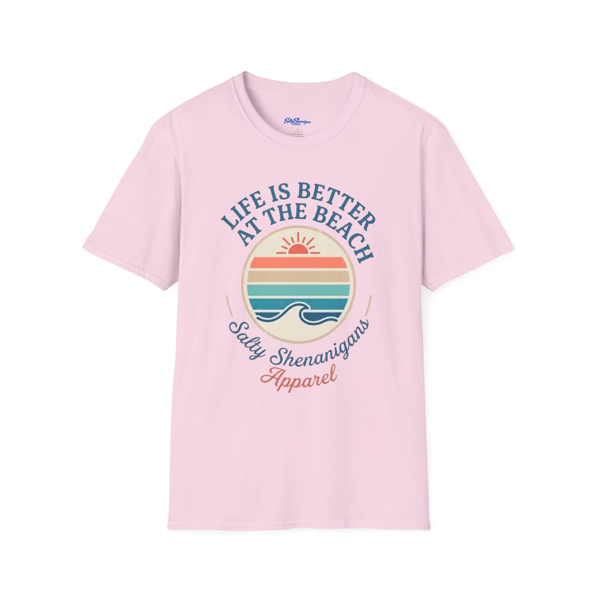 Salty Shenanigans Apparel Life's Better At The Beach T-Shirt Printify