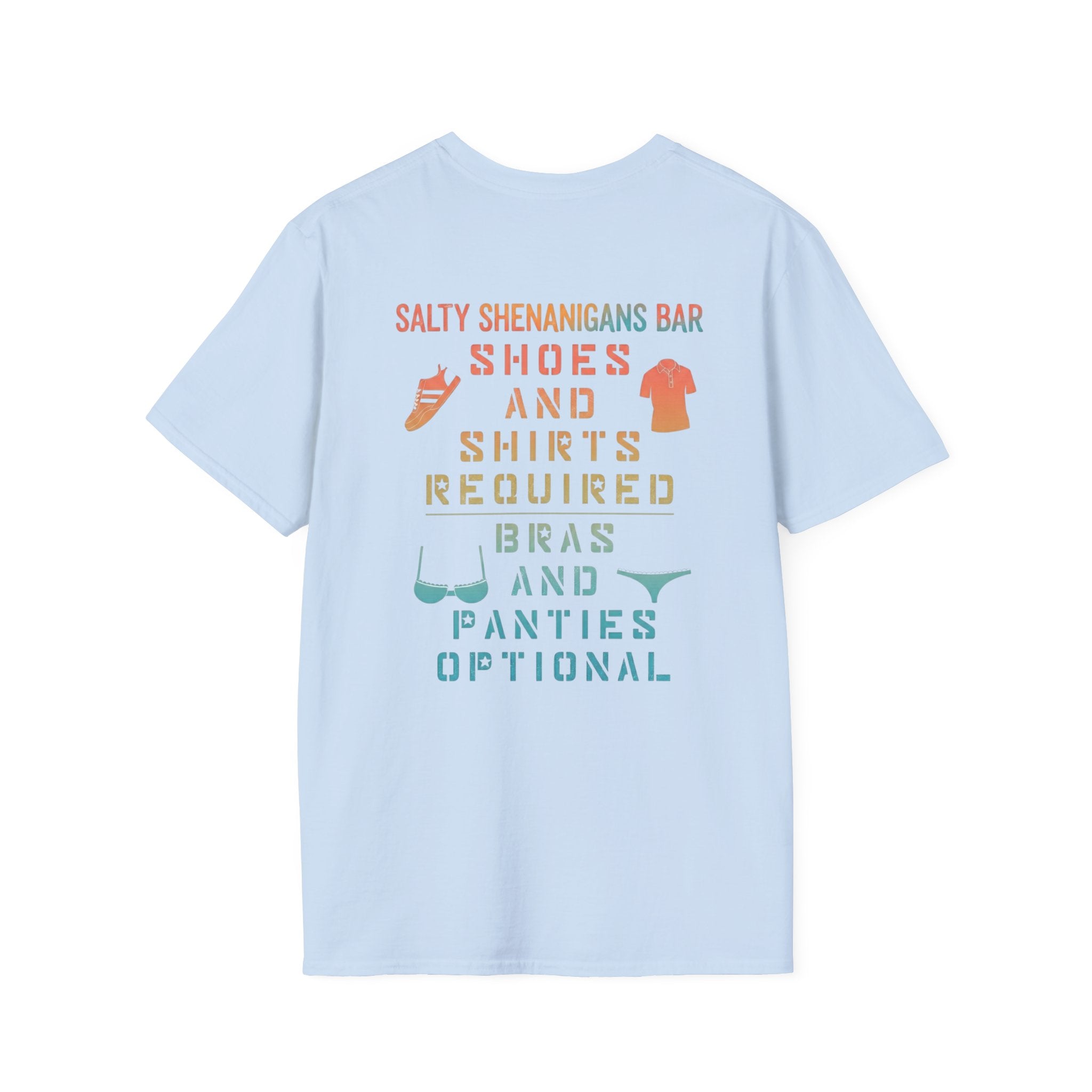 Shoes And Shirts Required - Salty Shenanigans Apparel T-Shirt Printify