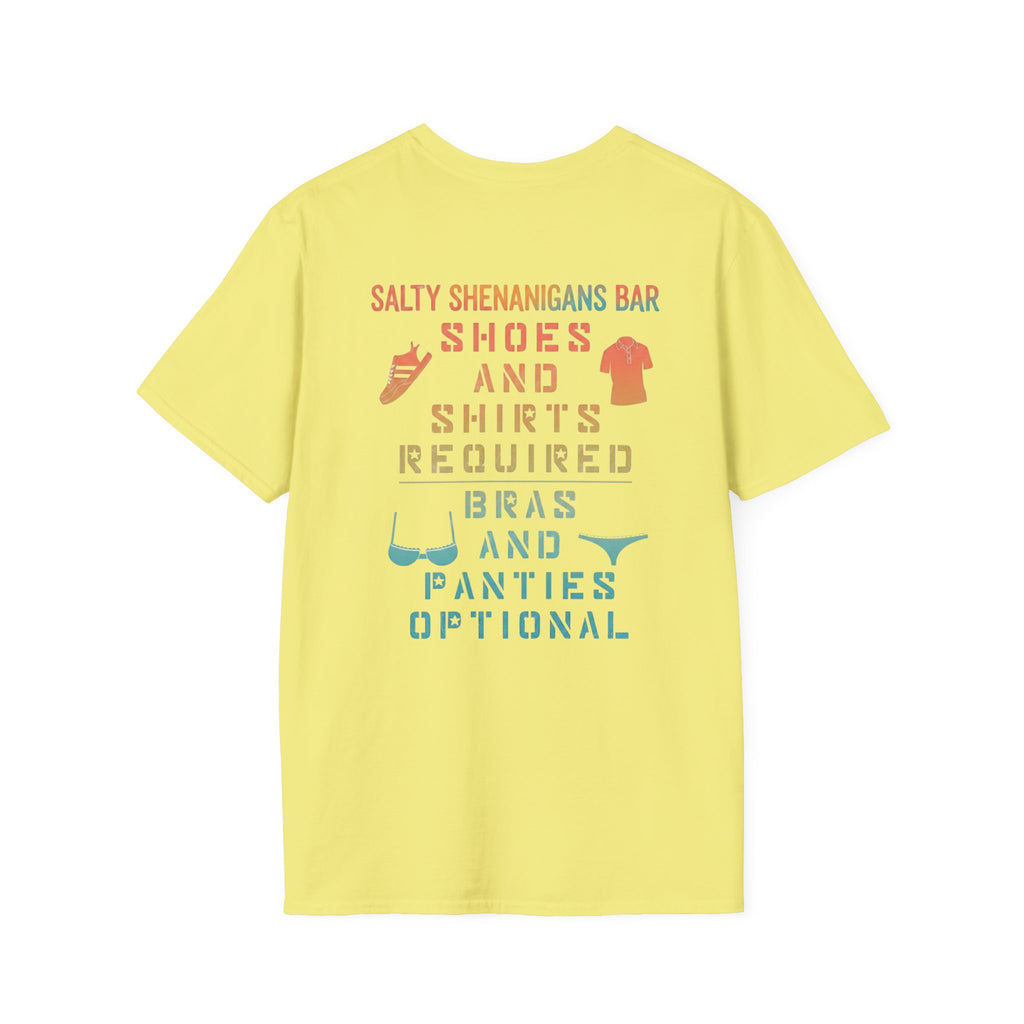 Shoes And Shirts Required - Salty Shenanigans Apparel T-Shirt Printify