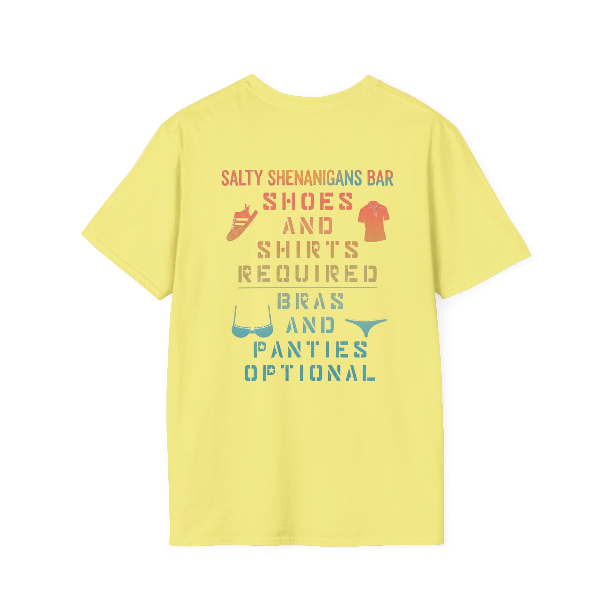 Shoes And Shirts Required - Salty Shenanigans Apparel T-Shirt Printify