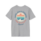 Salty Shenanigans Apparel Sand, Sea & Sunsets T-Shirt Printify