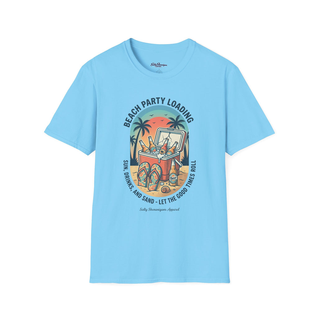 Salty Shenanigans Apparel Beach Party Loading T-Shirt Printify
