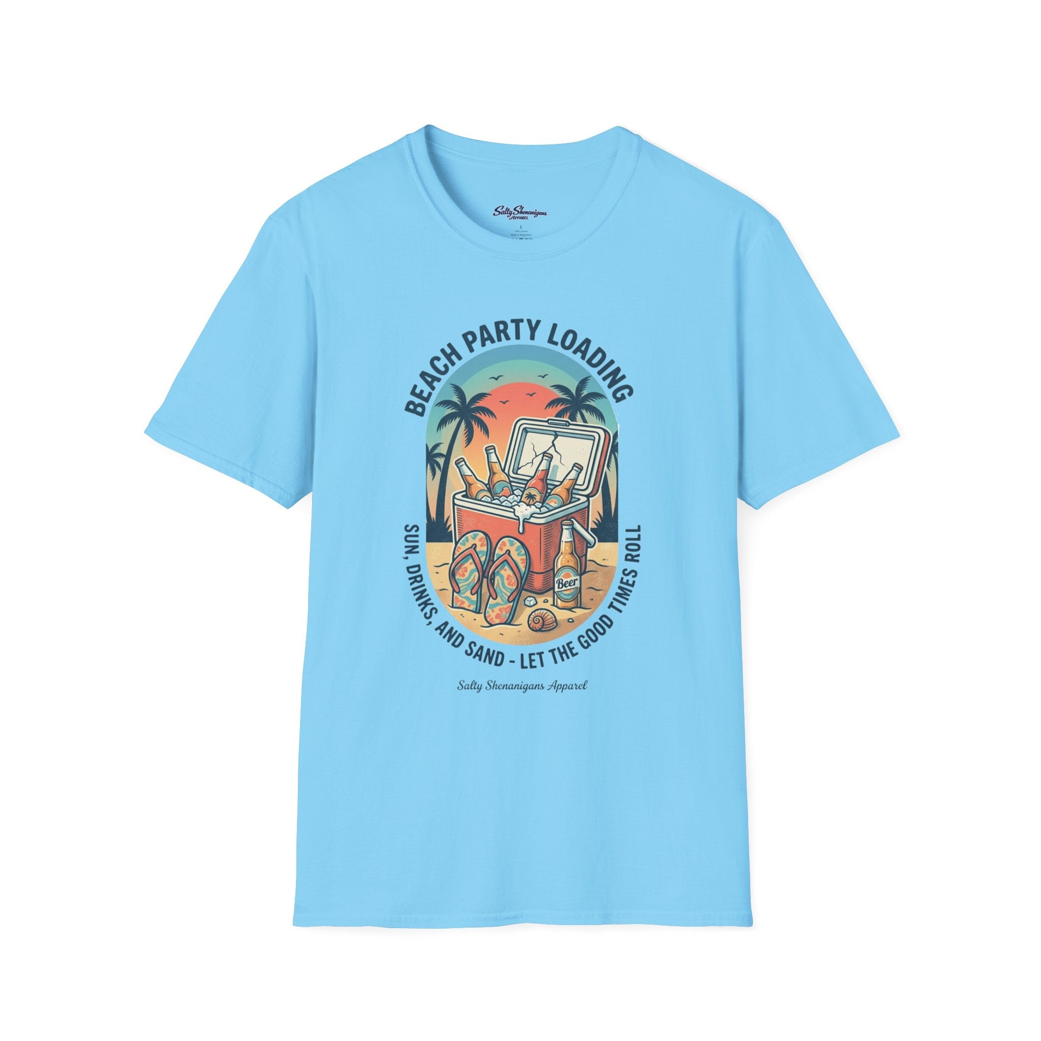 Salty Shenanigans Apparel Beach Party Loading T-Shirt Printify