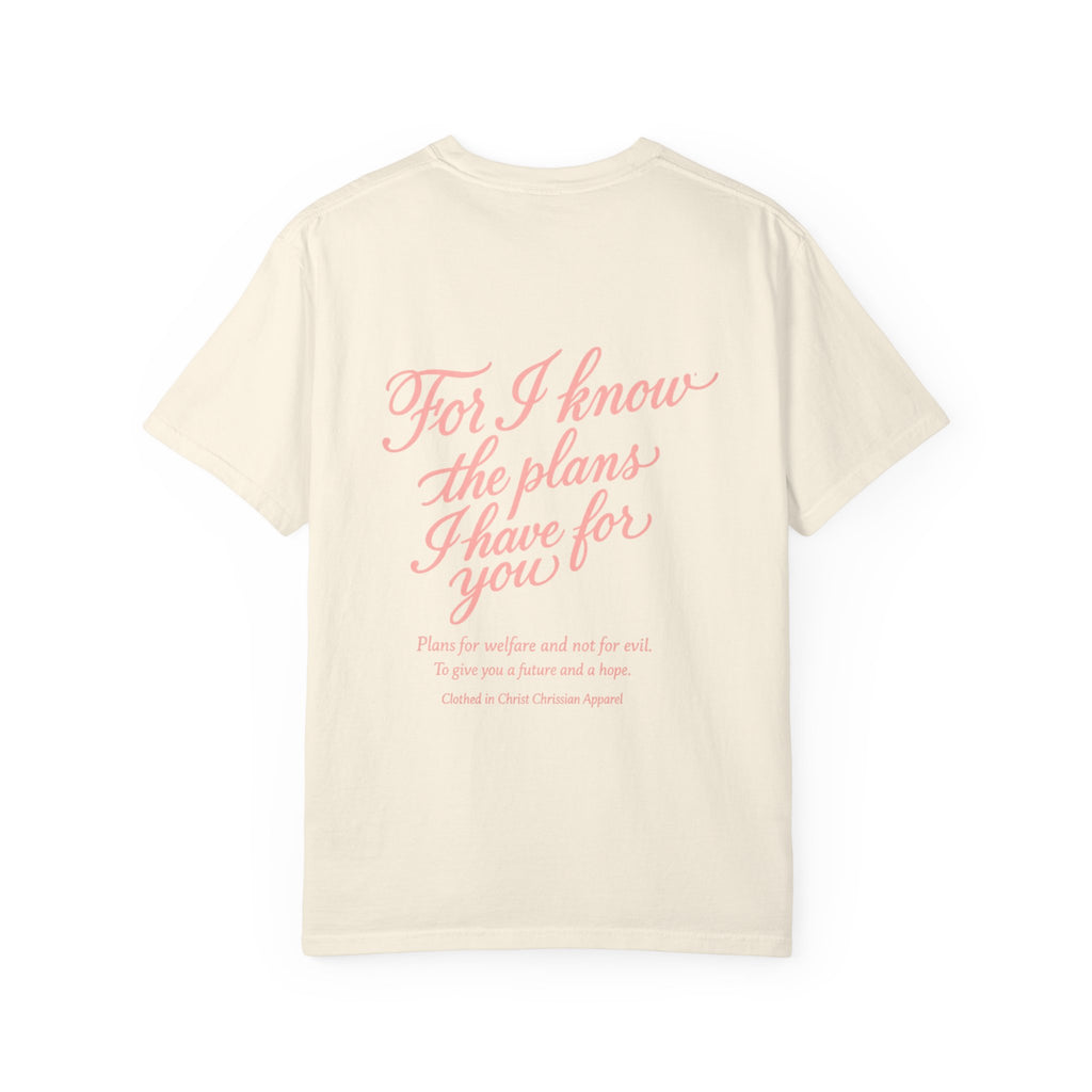 Scripted Scripture T‑Shirt — “For I know the plans I have for you” Inspirational Tee Printify