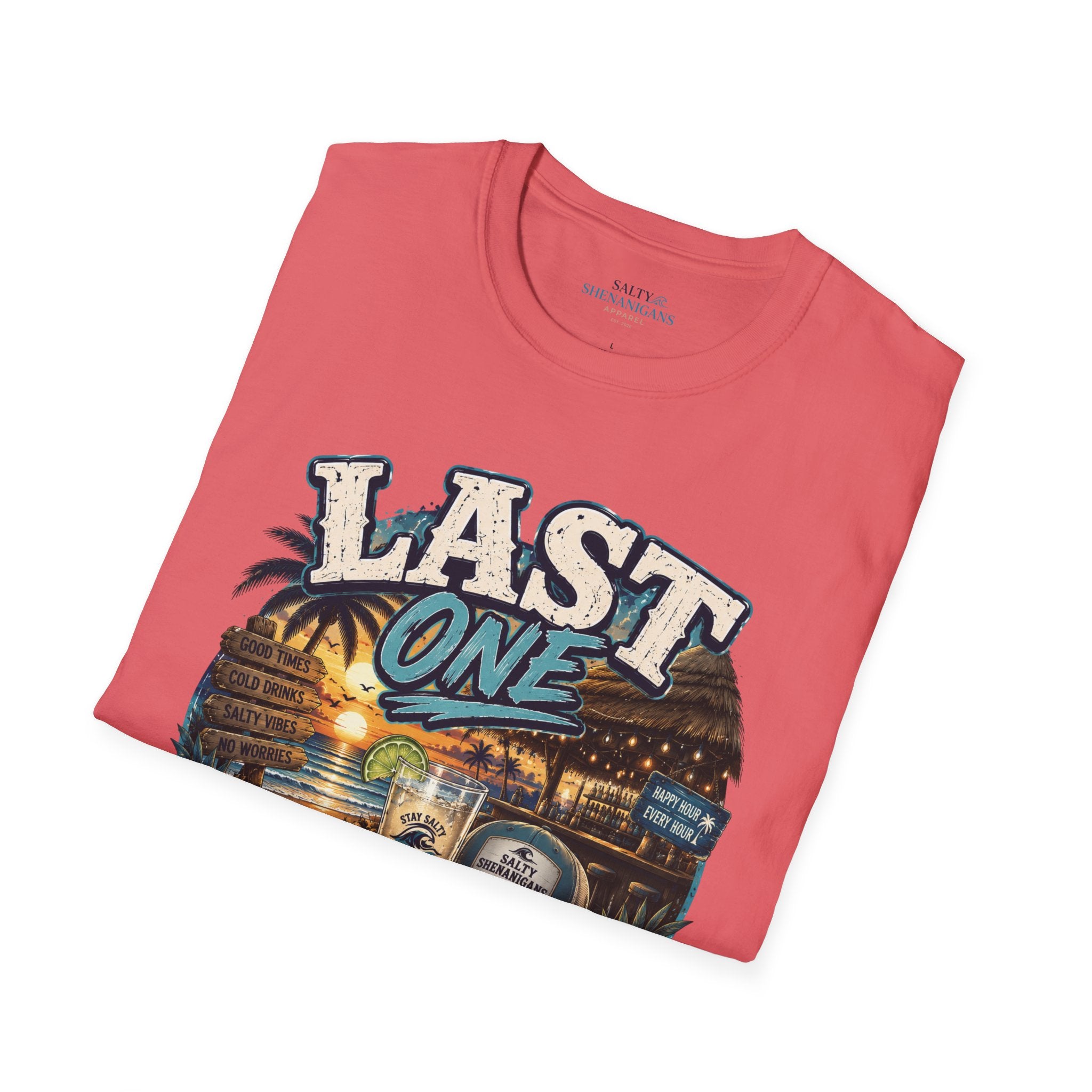 Last One Standing Beach Bar Graphic Tee Printify