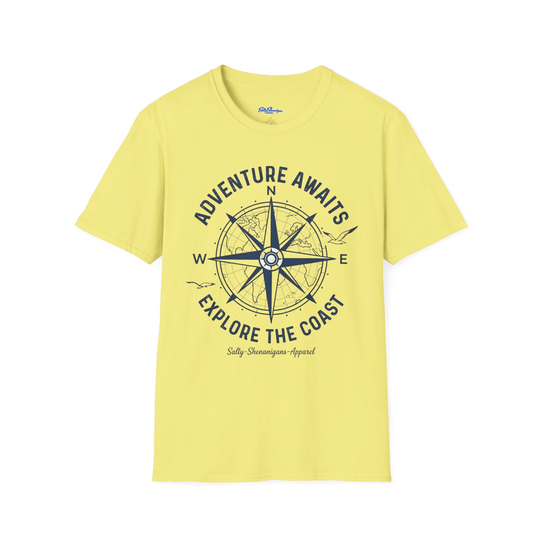 Salty Shenanigans Apparel Adventure Awaits T-Shirt Printify