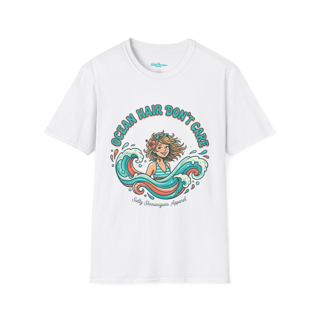 Ocean Hair Don't Care Salty Shenanigans Apparel  T-Shirt Printify