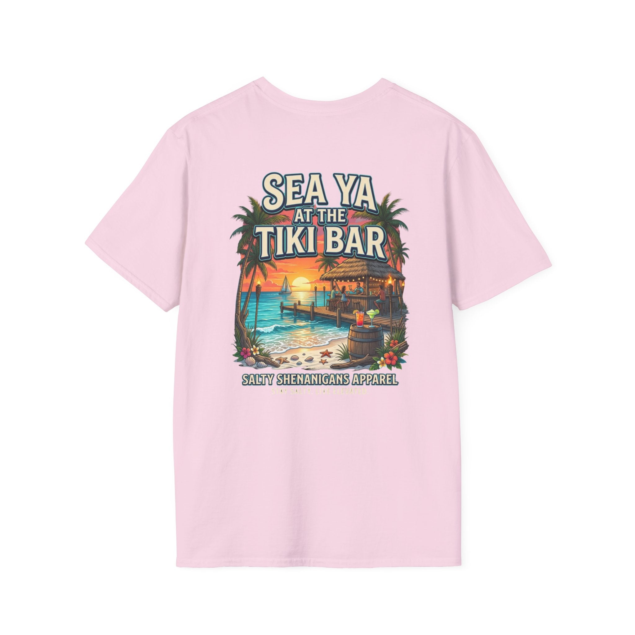 Sea Ya at the Tiki Bar Beach T-Shirt | Tropical Vacation Graphic Tee Printify