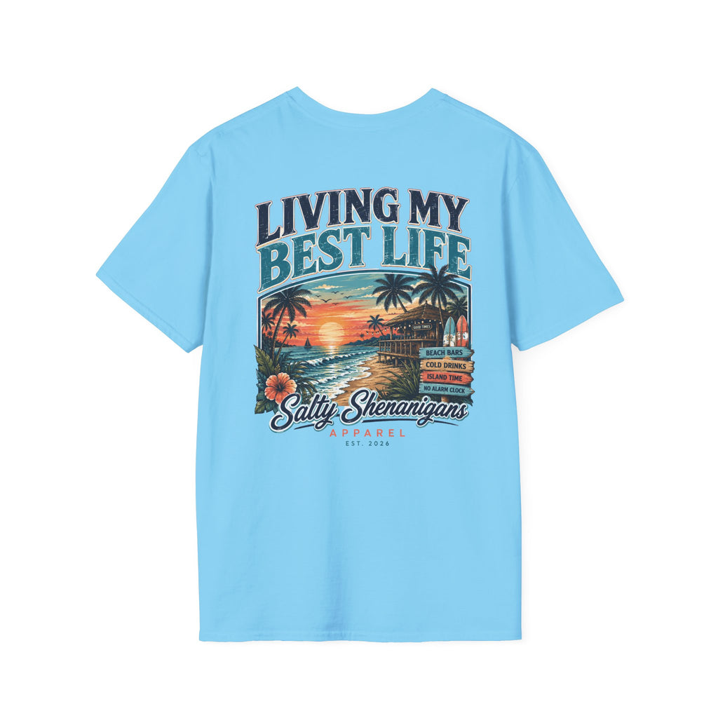 Living My Best Life Sunset Tee Printify