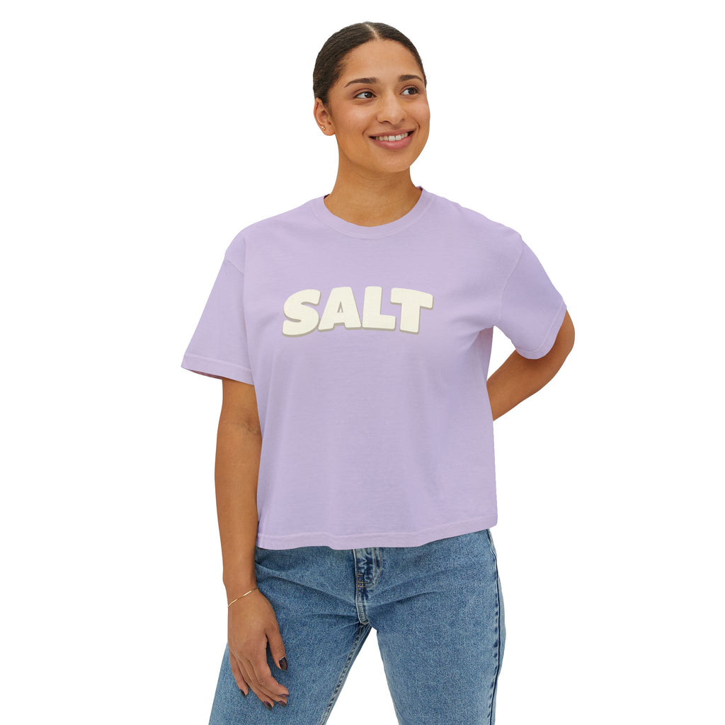 SALT Women's Boxy Tee - 'Salty Shenanigans' Beach Sunset Graphic Printify