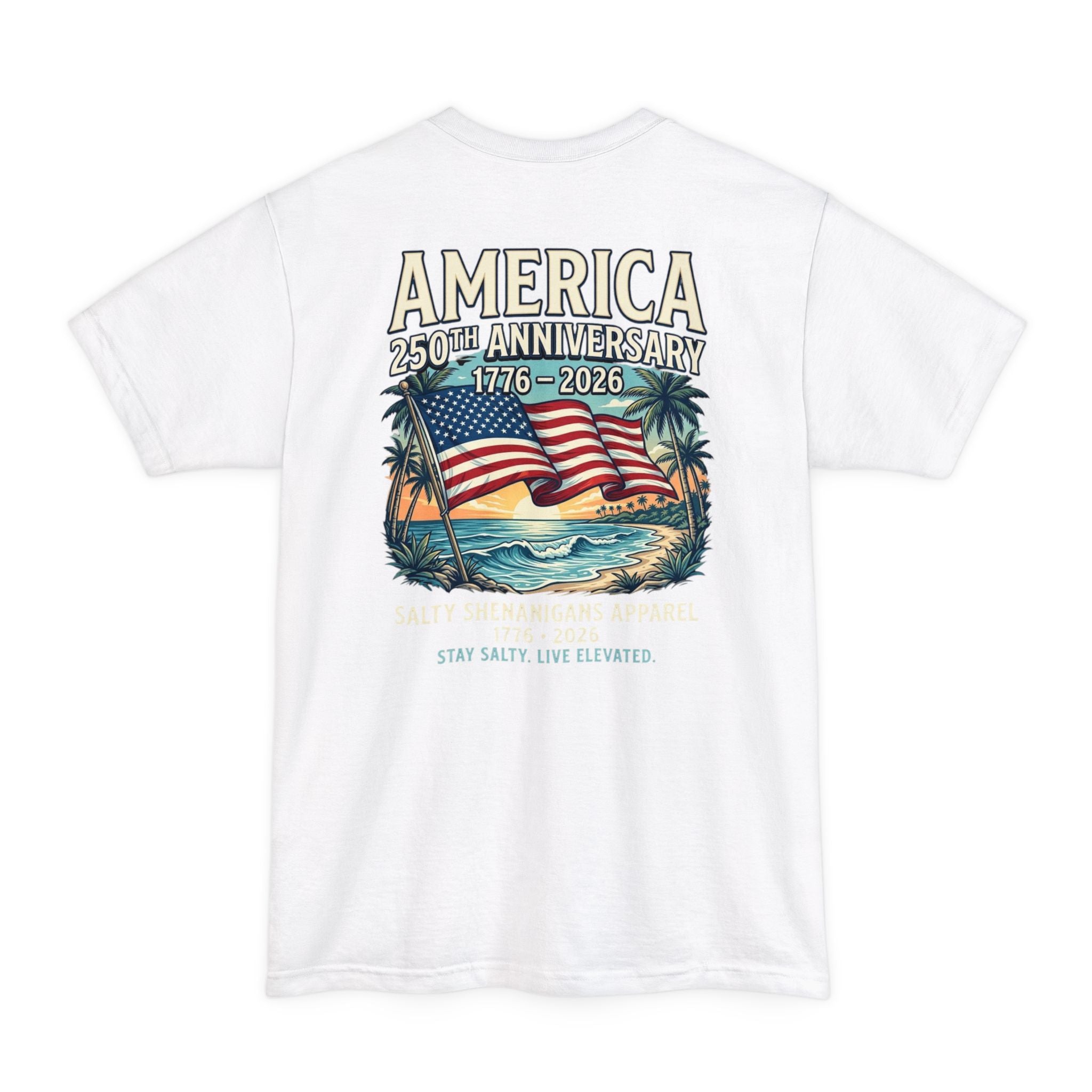 America 250th Anniversary 1776–2026 – Patriotic Coastal Tall Tee | Hanes Beefy-T Tall Printify