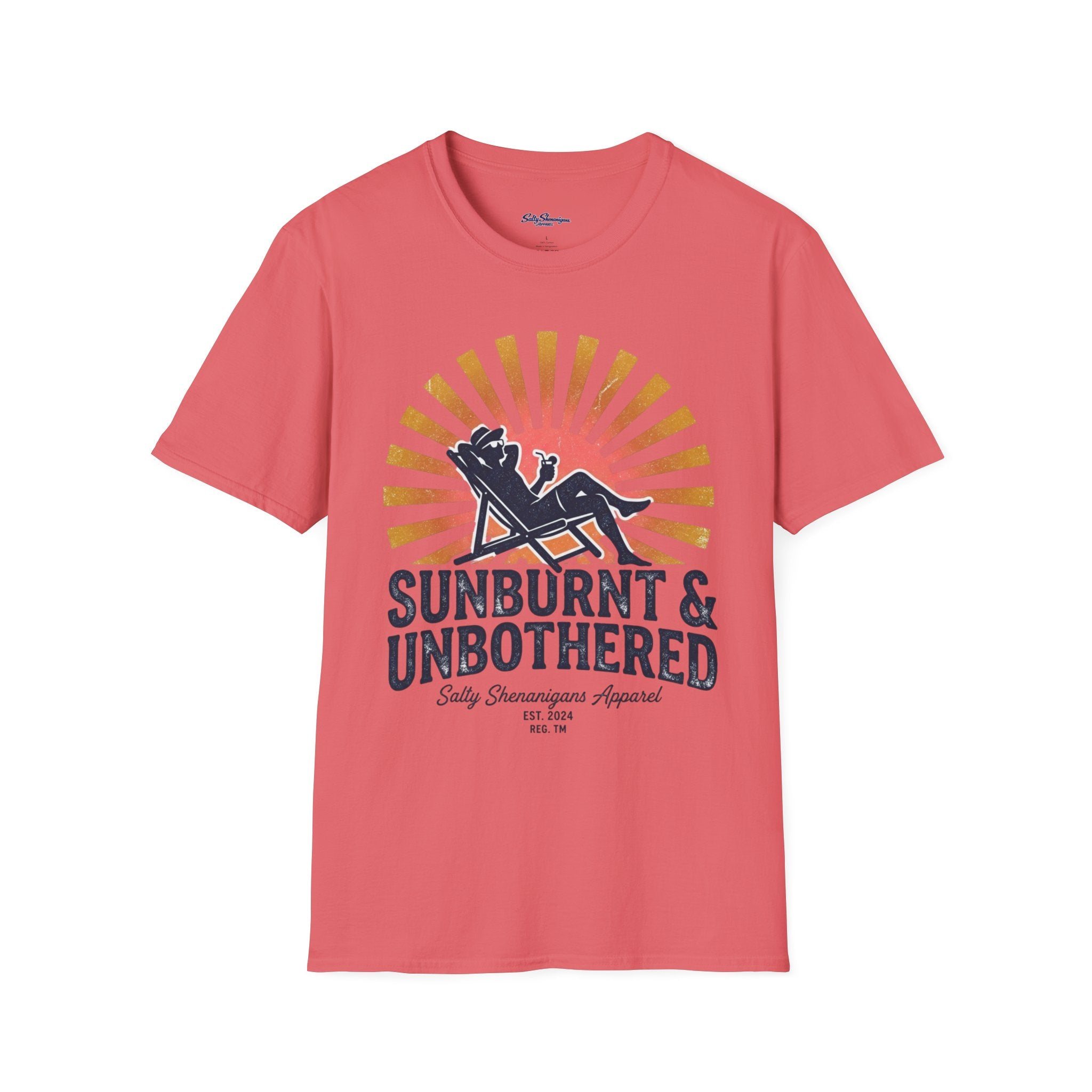 Salty Shenanigans Apparel Sunburnt & Unbothered T-Shirt Printify