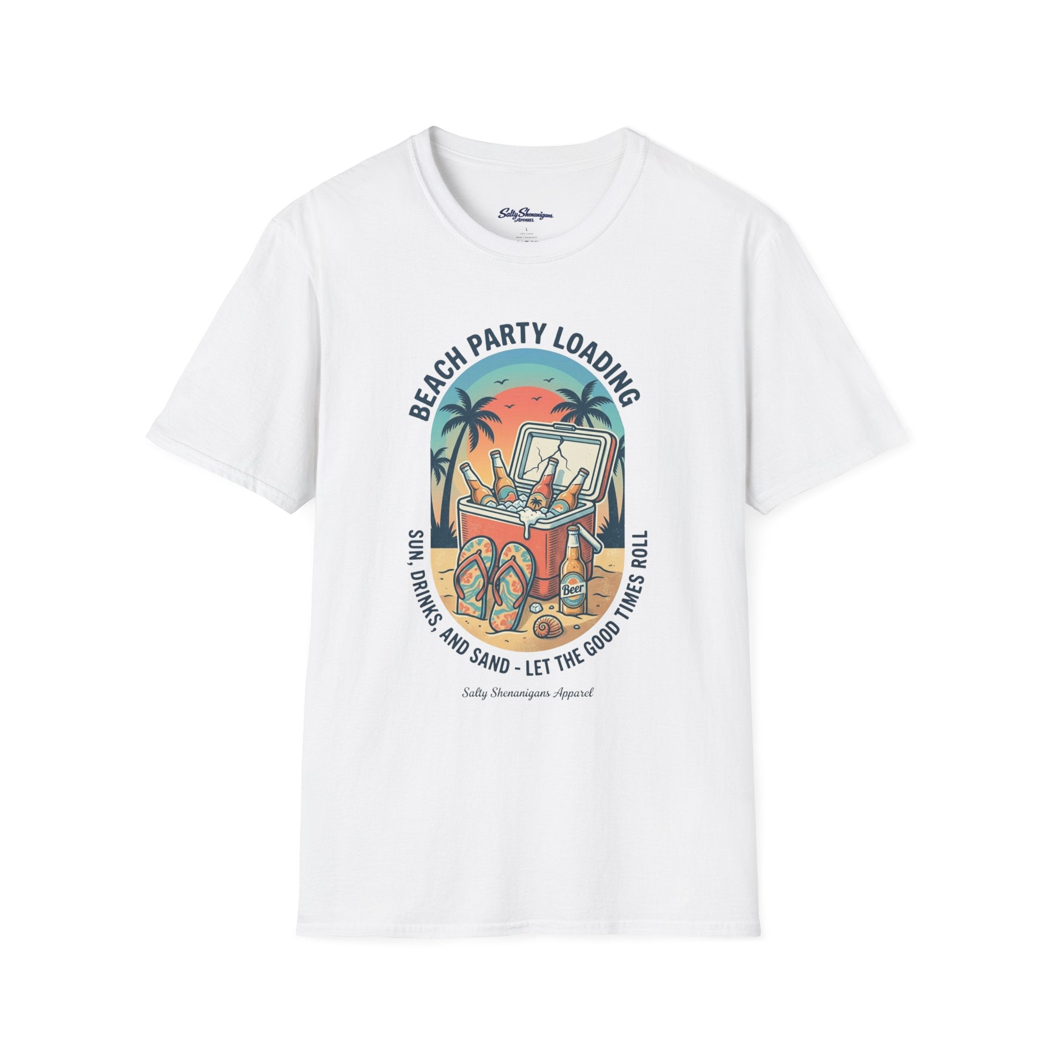 Salty Shenanigans Apparel Beach Party Loading T-Shirt Printify