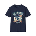 Salty Since 1776 Eagle Surfboard Patriotic Beach Shirt Printify