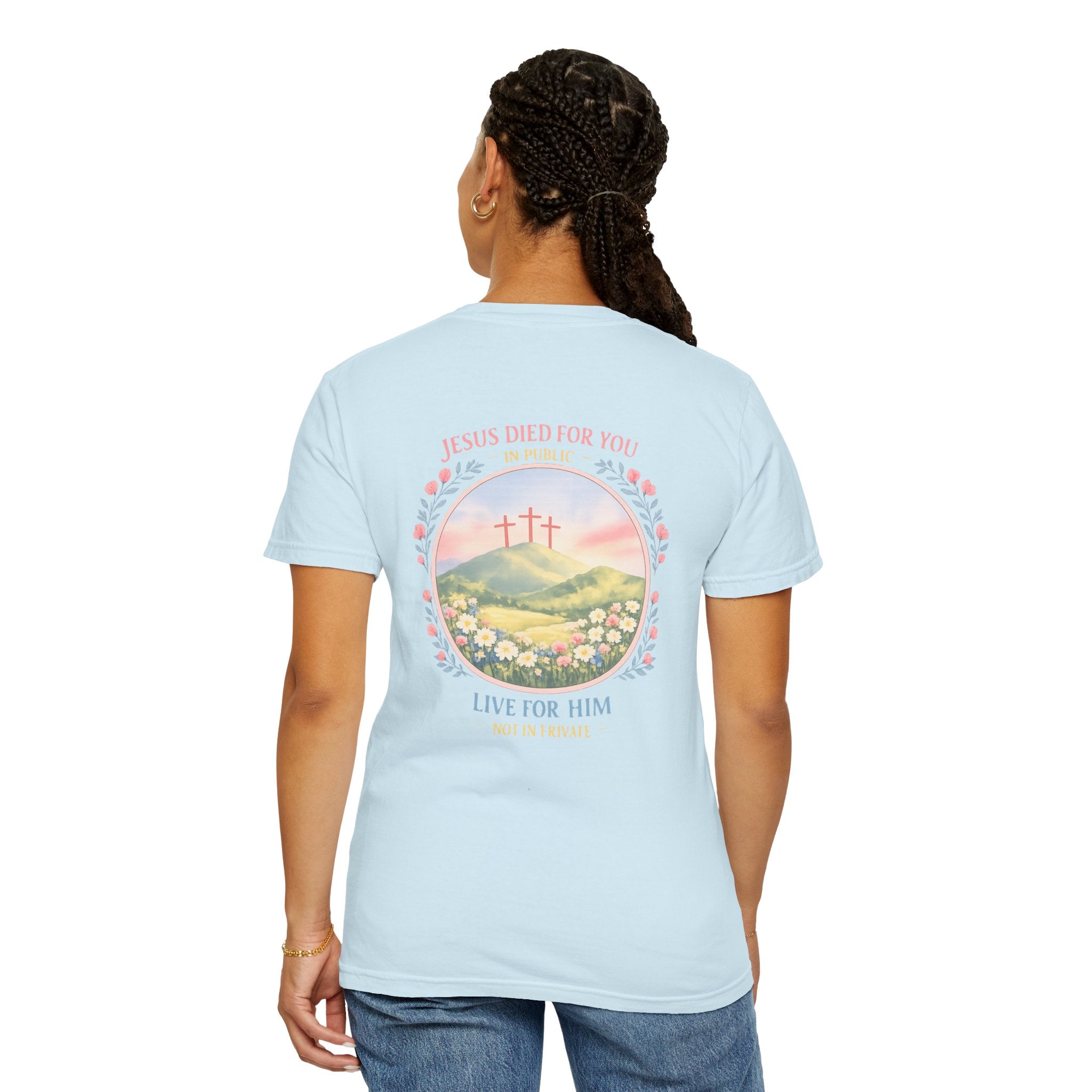 Clothed In Christ -Christian T-Shirt — "Jesus Died For You, Live For Him" Graphic Tee Printify
