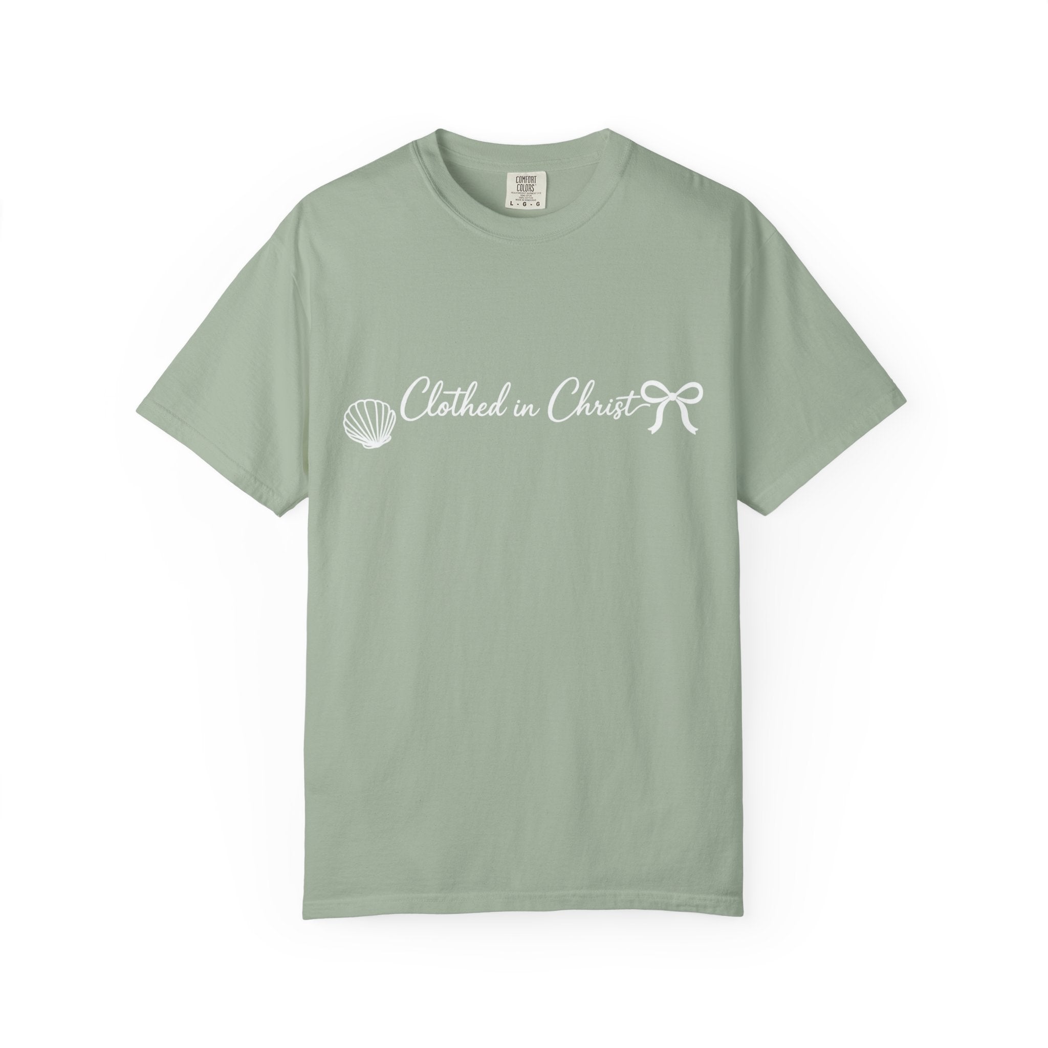 Clothed in Christ T-Shirt- White Graphic Printify