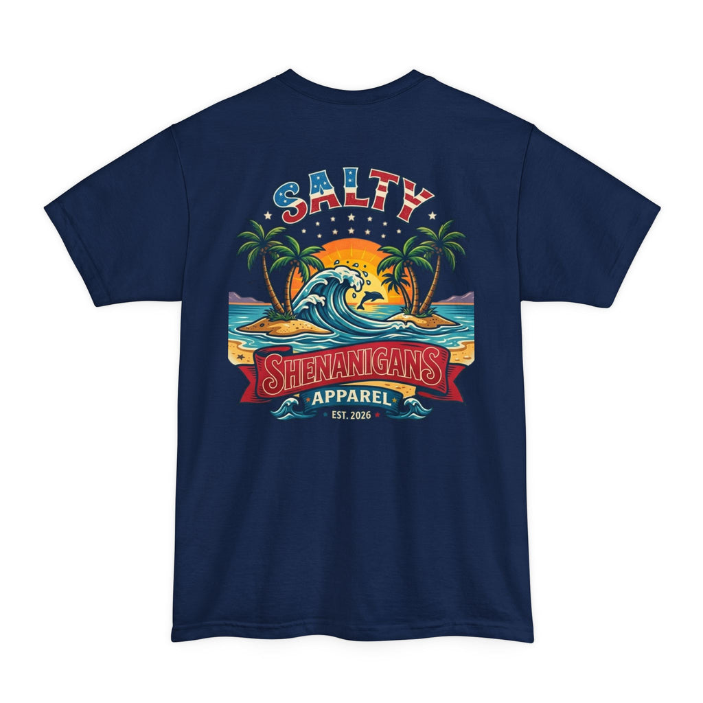 Patriotic Palm Salty Shenanigans Apparel Tall Tee Printify