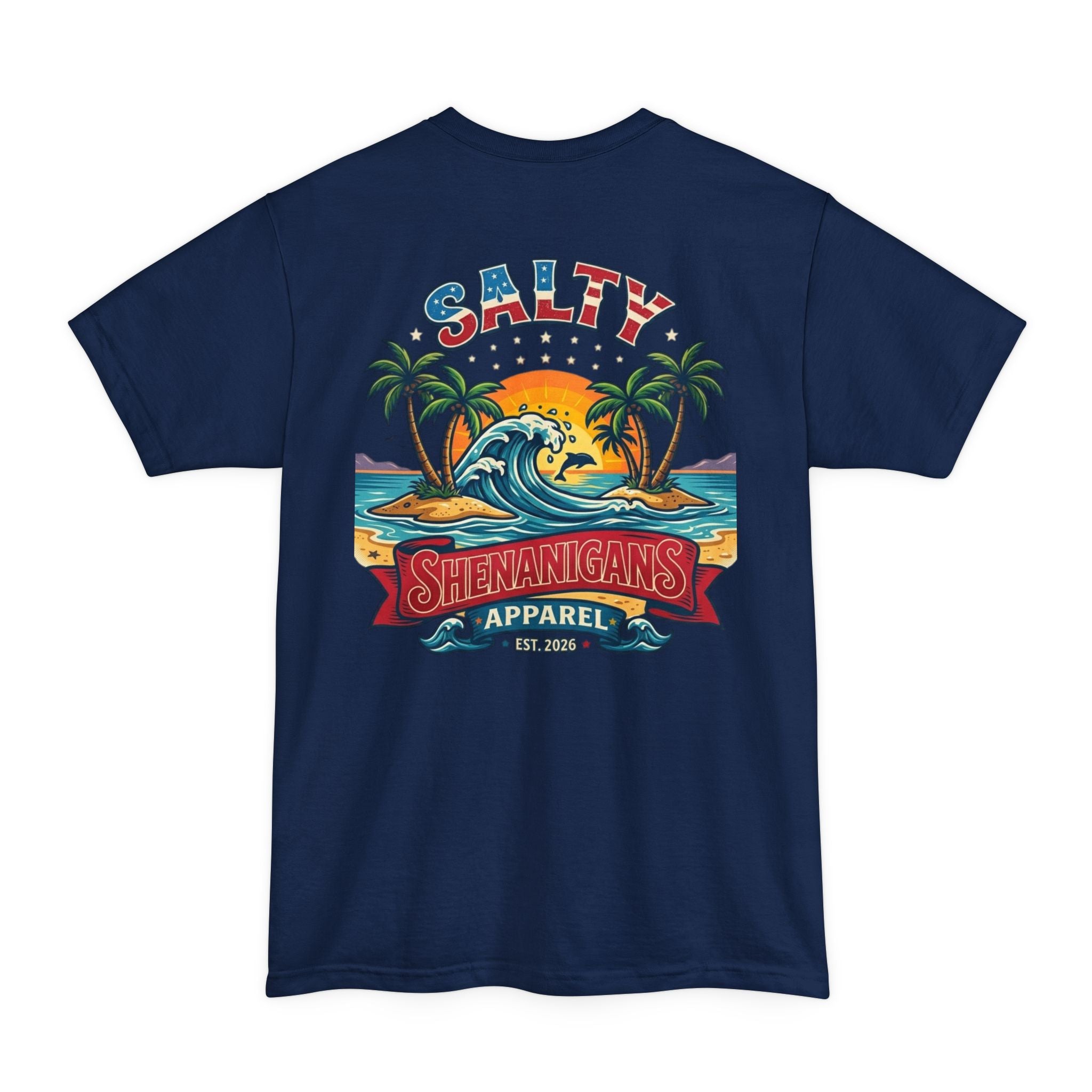 Patriotic Palm Salty Shenanigans Apparel Tall Tee Printify