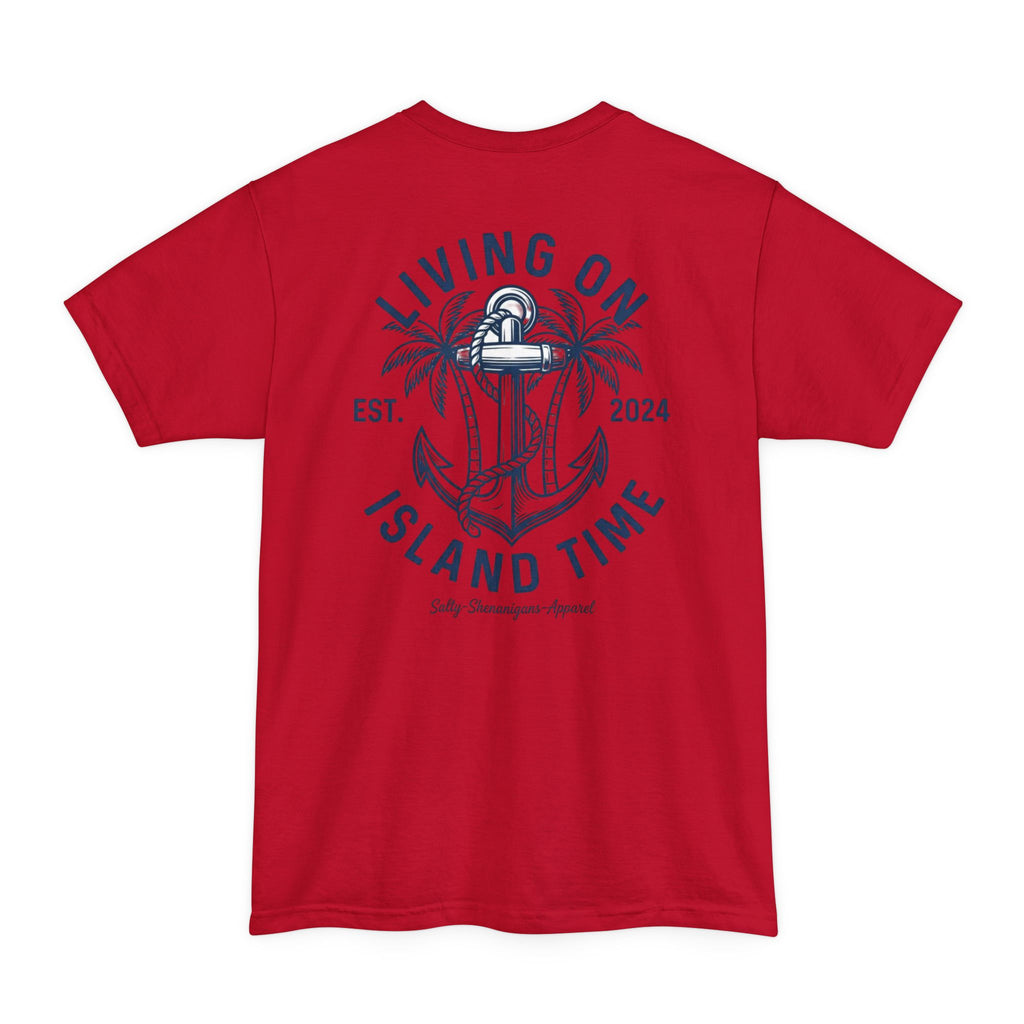 Living On Island Time Tall T-Shirt — Salty Shenanigans Apparel Printify