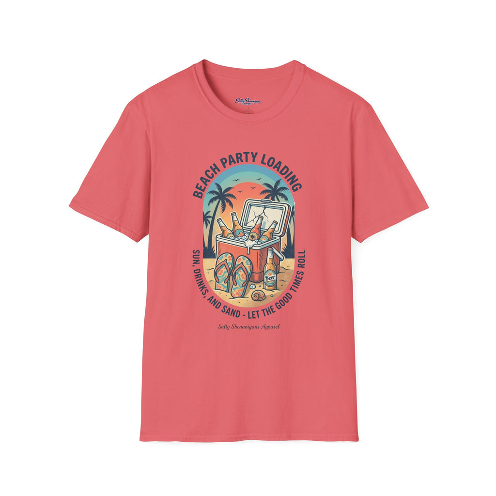 Salty Shenanigans Apparel Beach Party Loading T-Shirt Printify