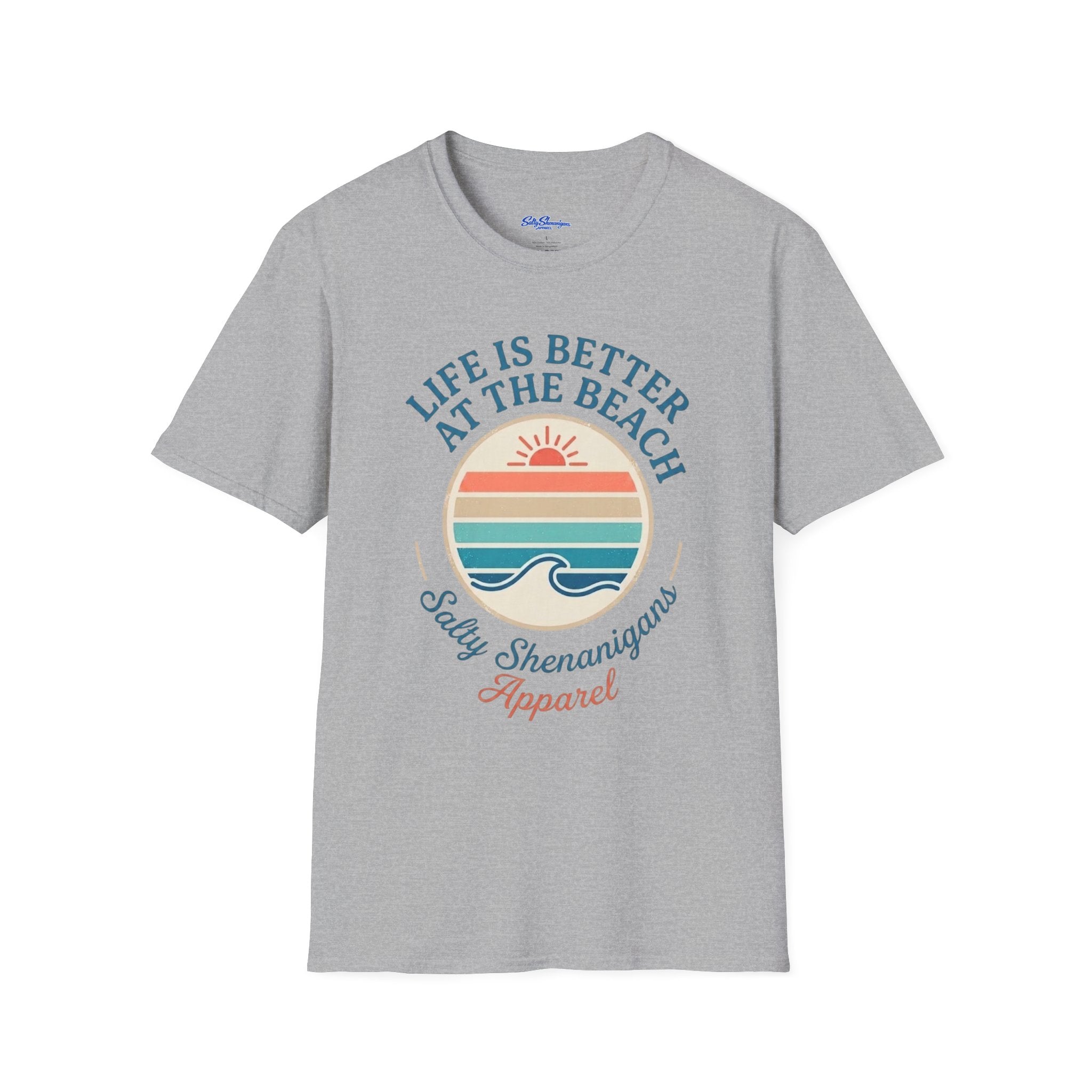 Salty Shenanigans Apparel Life's Better At The Beach T-Shirt Printify