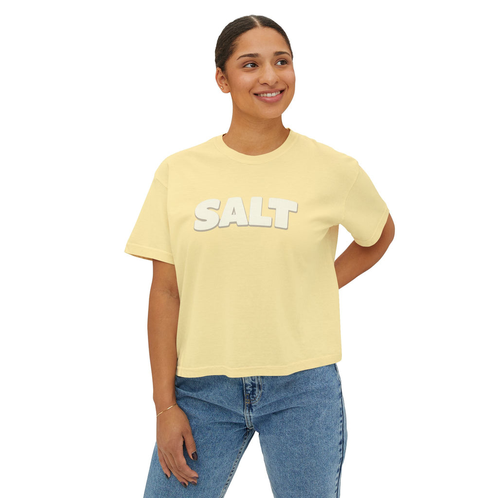 SALT Women's Boxy Tee - 'Salty Shenanigans' Beach Sunset Graphic Printify