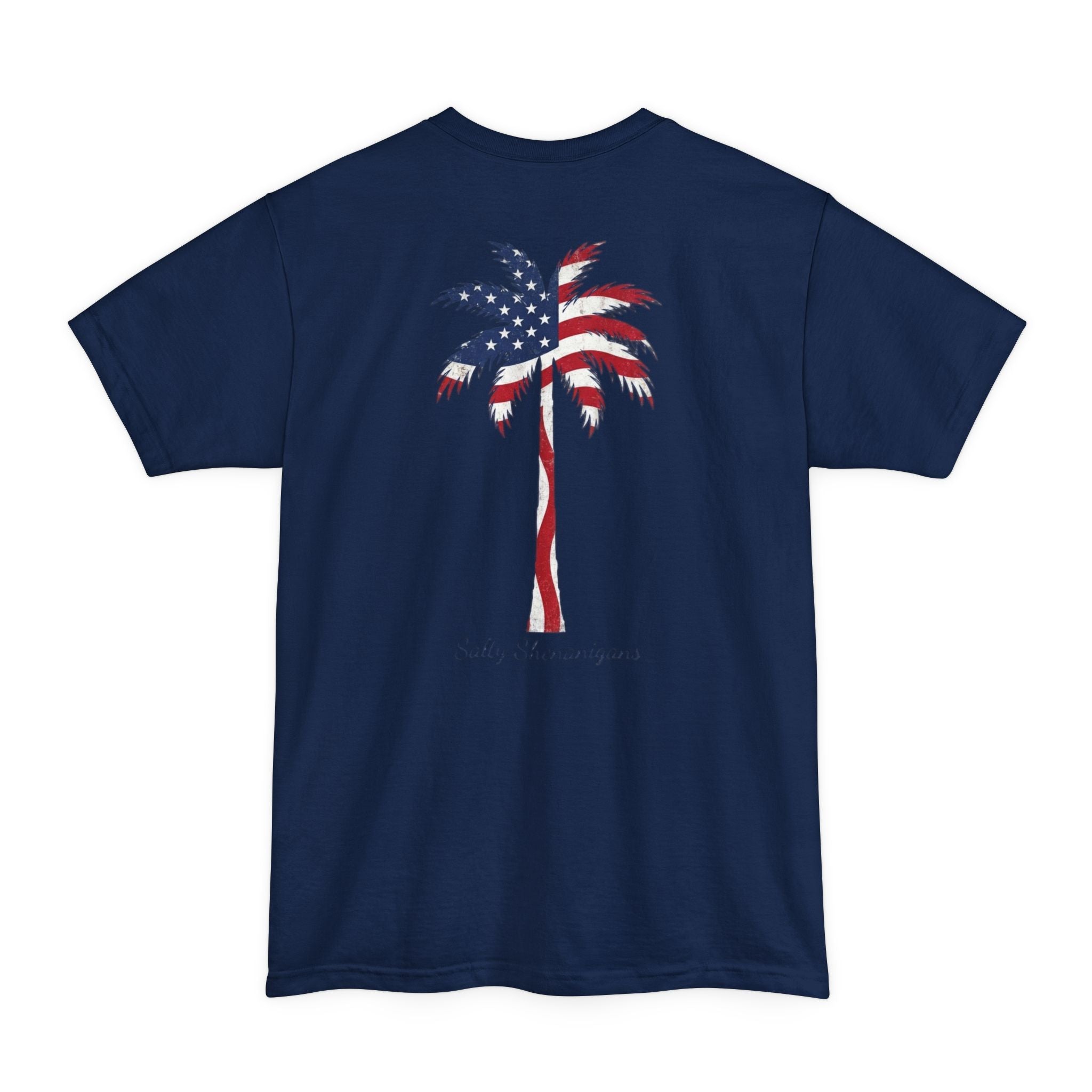 Tall American Flag Palm — Salty Shenanigans Apparel Patriotic Tee Printify