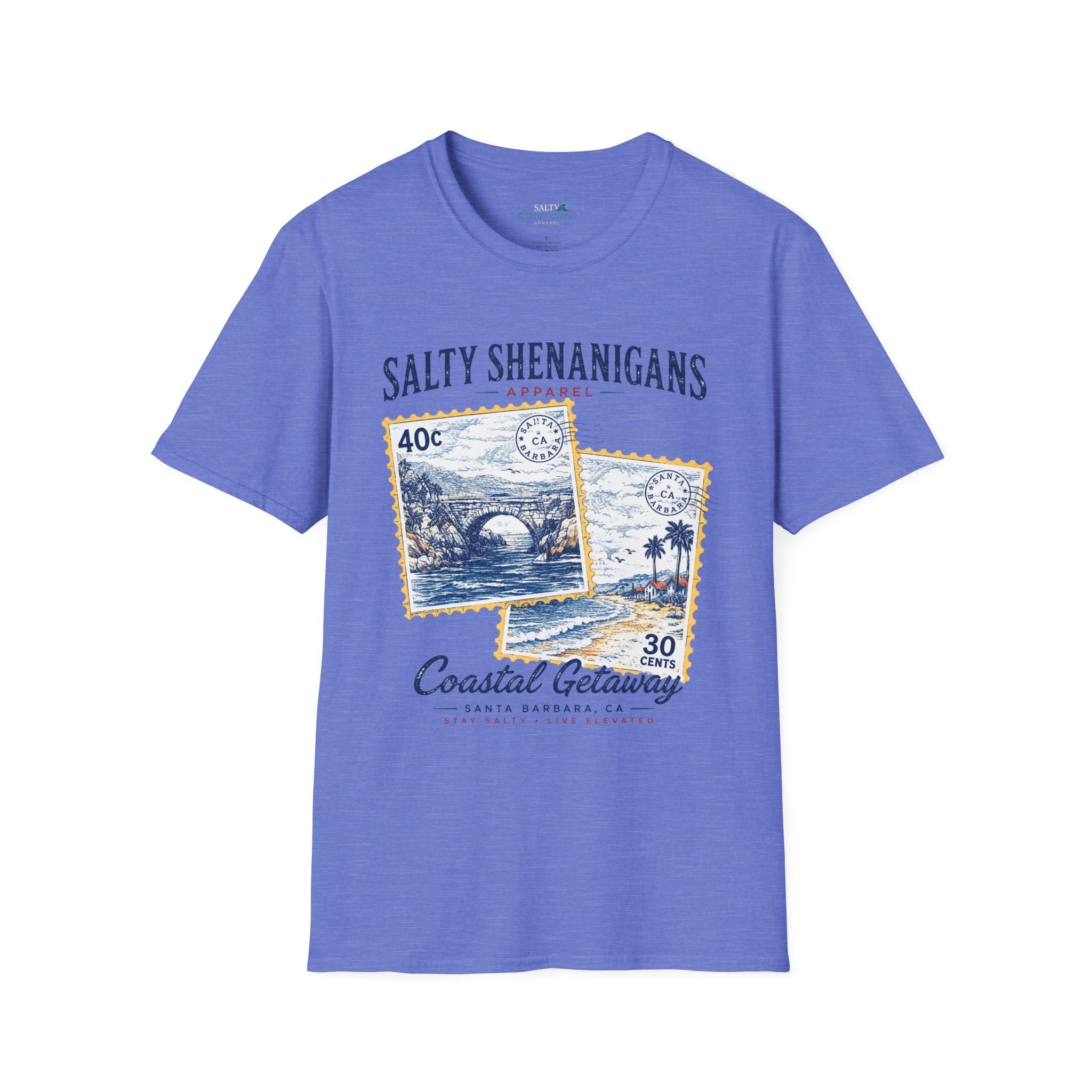 Coastal Getaway T-Shirt- Front Logo Printify
