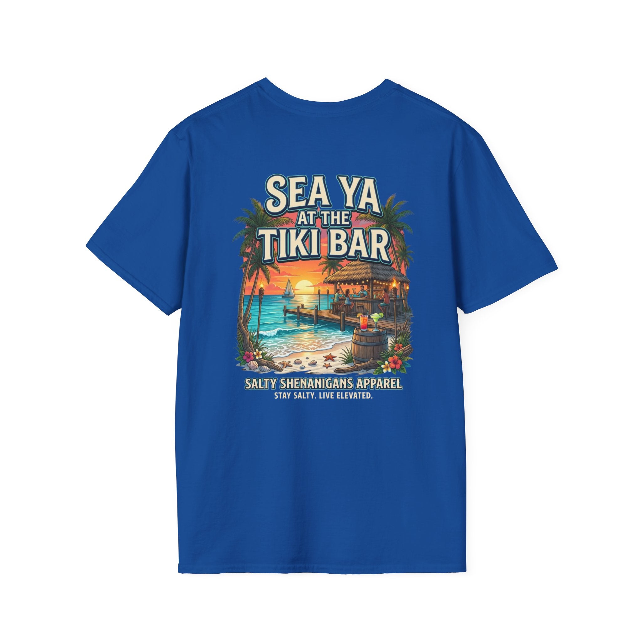 Sea Ya at the Tiki Bar Beach T-Shirt | Tropical Vacation Graphic Tee Printify