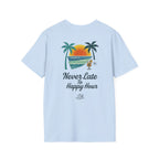 Salty Shenanigans Apparel Never Late To Happy Hour T-Shirt Printify