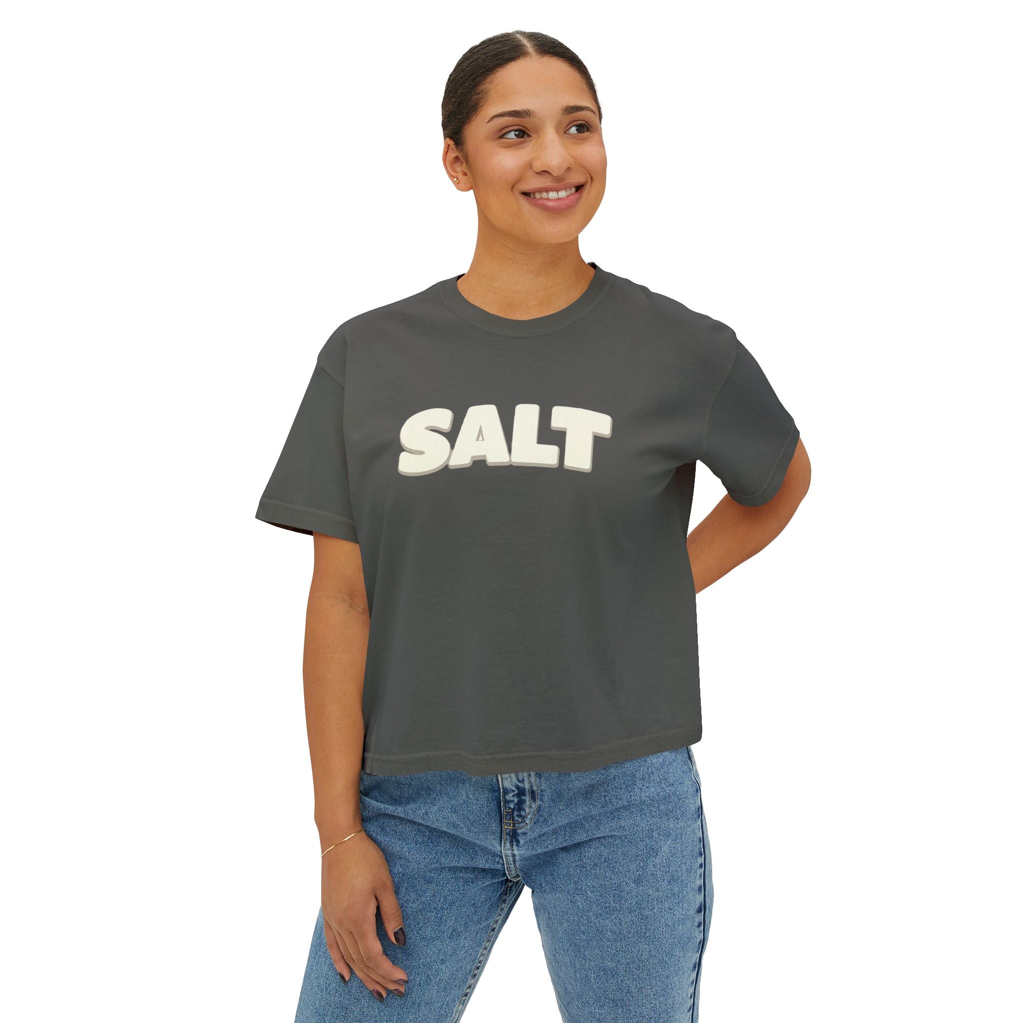 SALT Women's Boxy Tee - 'Salty Shenanigans' Beach Sunset Graphic Printify