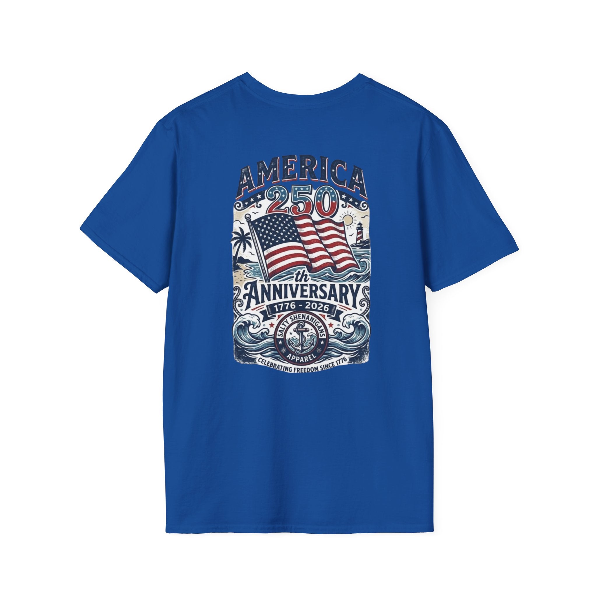 Salty Shenanigans Apparel America 250 Beach Palm T-Shirt Printify