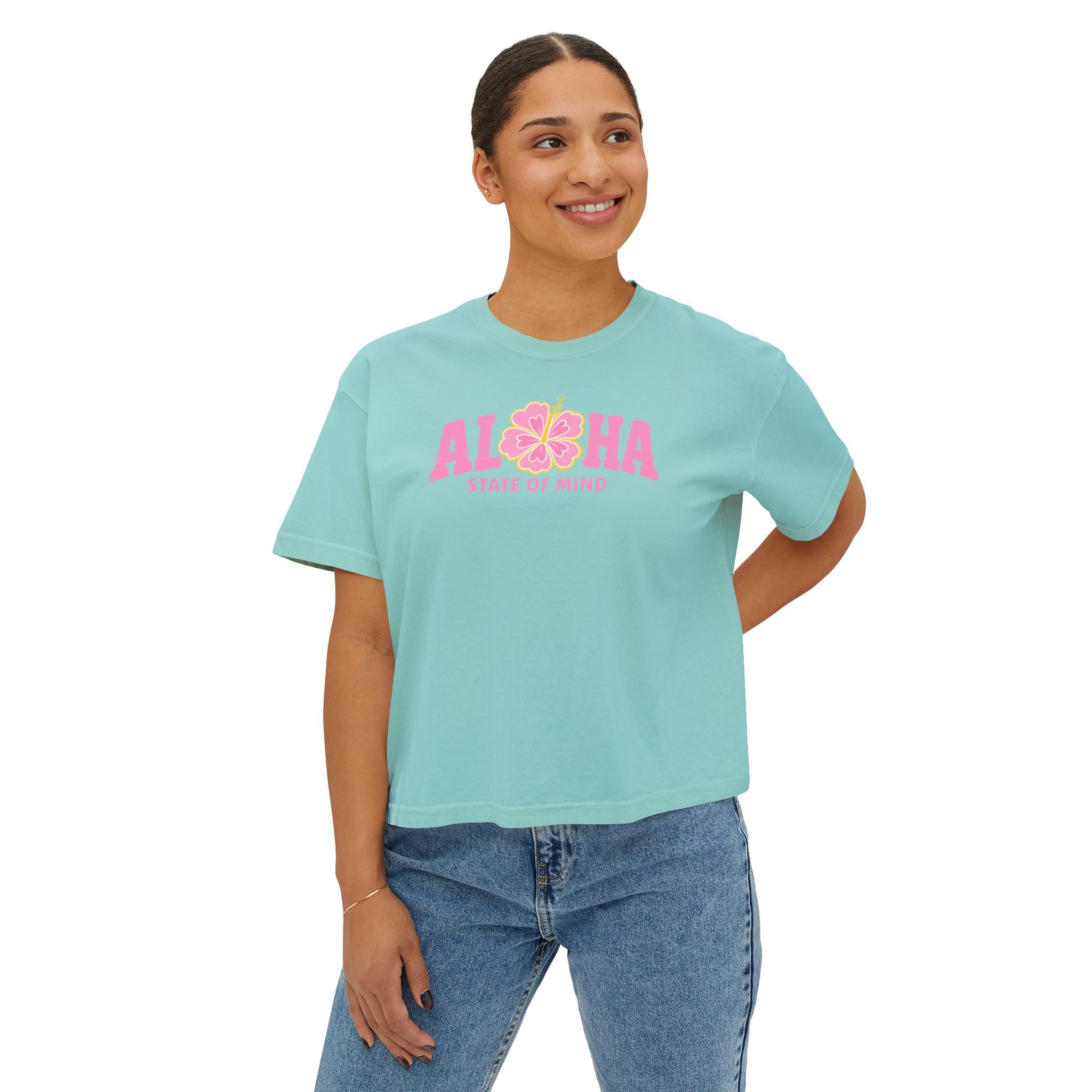 Aloha State Of Mind Women's Boxy Tee — Salty Shenanigans