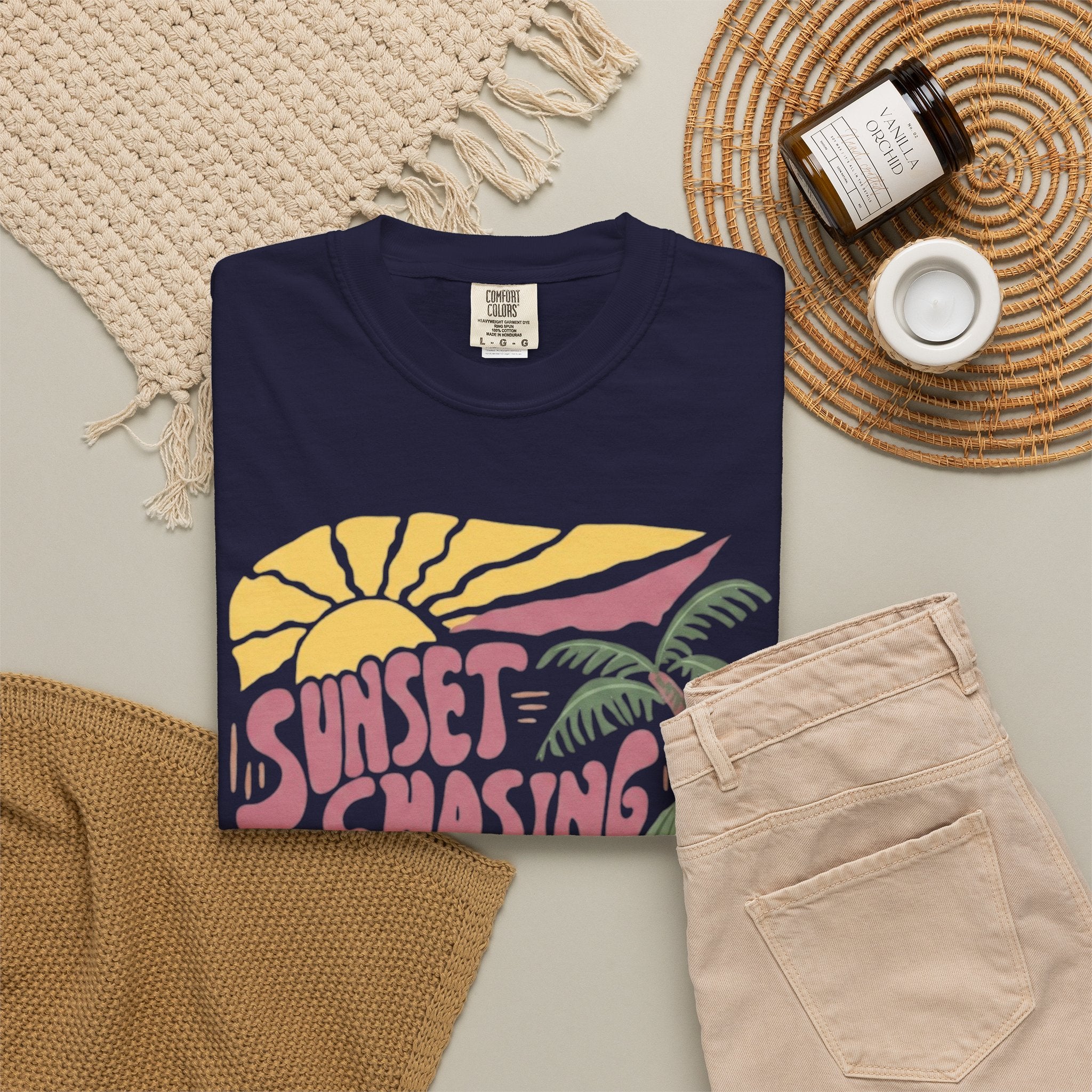 Clothed In Christ T‑Shirt — Sunset Chasing Jesus Seeker Tee Printify