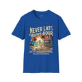 23.99 All JULY - Never Late to Happy Hour Front Graphic T-Shirt | Beach Bar Tee Printify