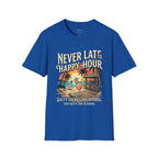 23.99 All JULY - Never Late to Happy Hour Front Graphic T-Shirt | Beach Bar Tee Printify
