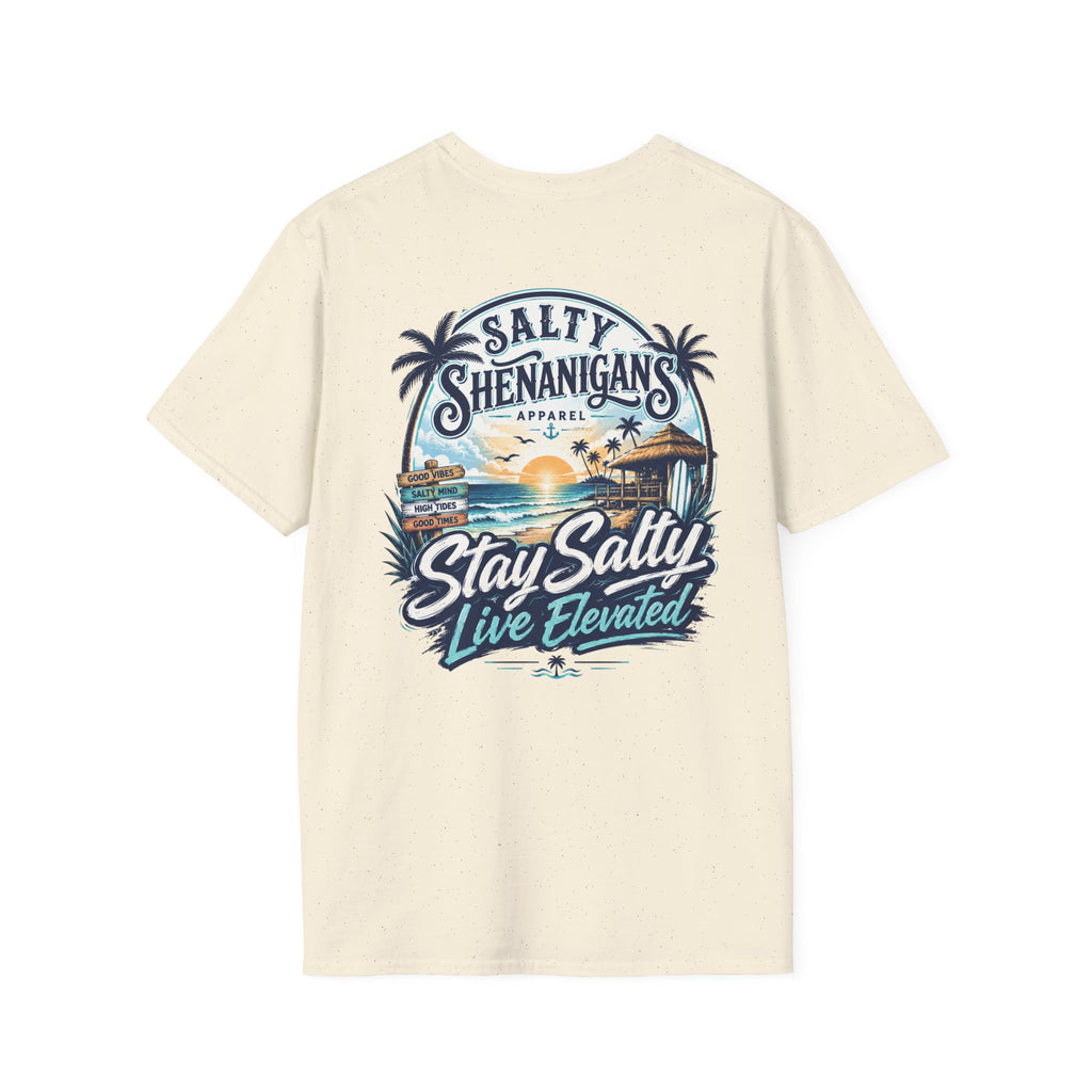 Stay Salty, Live Elevated Coastal Beach Bar Tee Printify