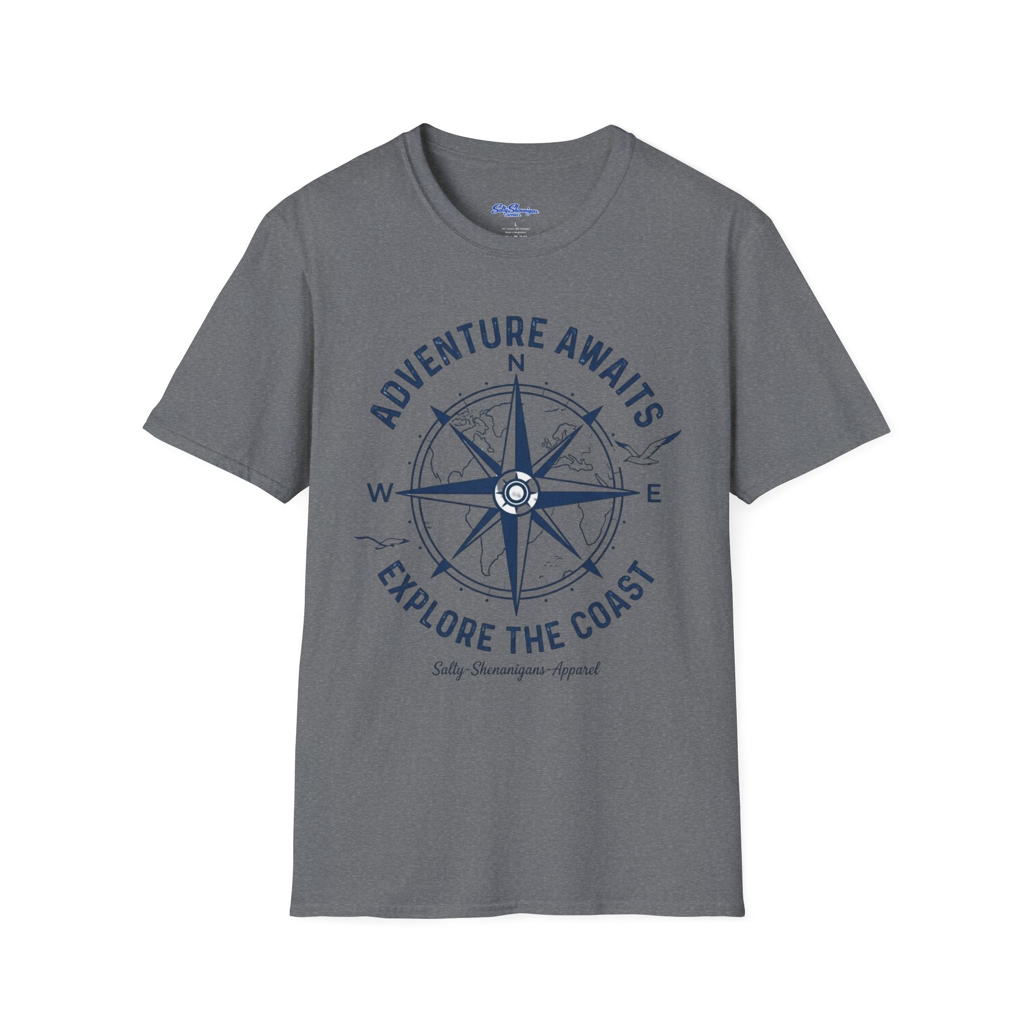 Salty Shenanigans Apparel Adventure Awaits T-Shirt Printify