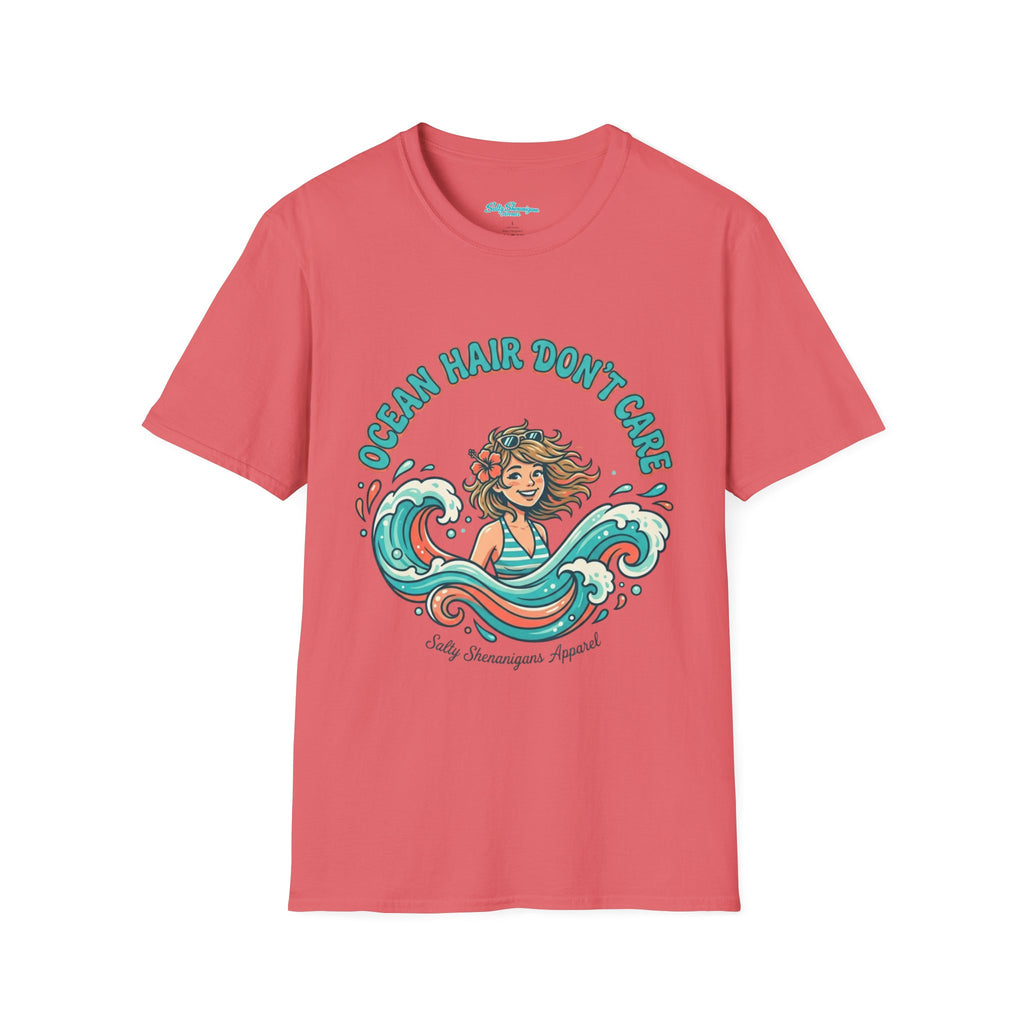Ocean Hair Don't Care Salty Shenanigans Apparel  T-Shirt Printify