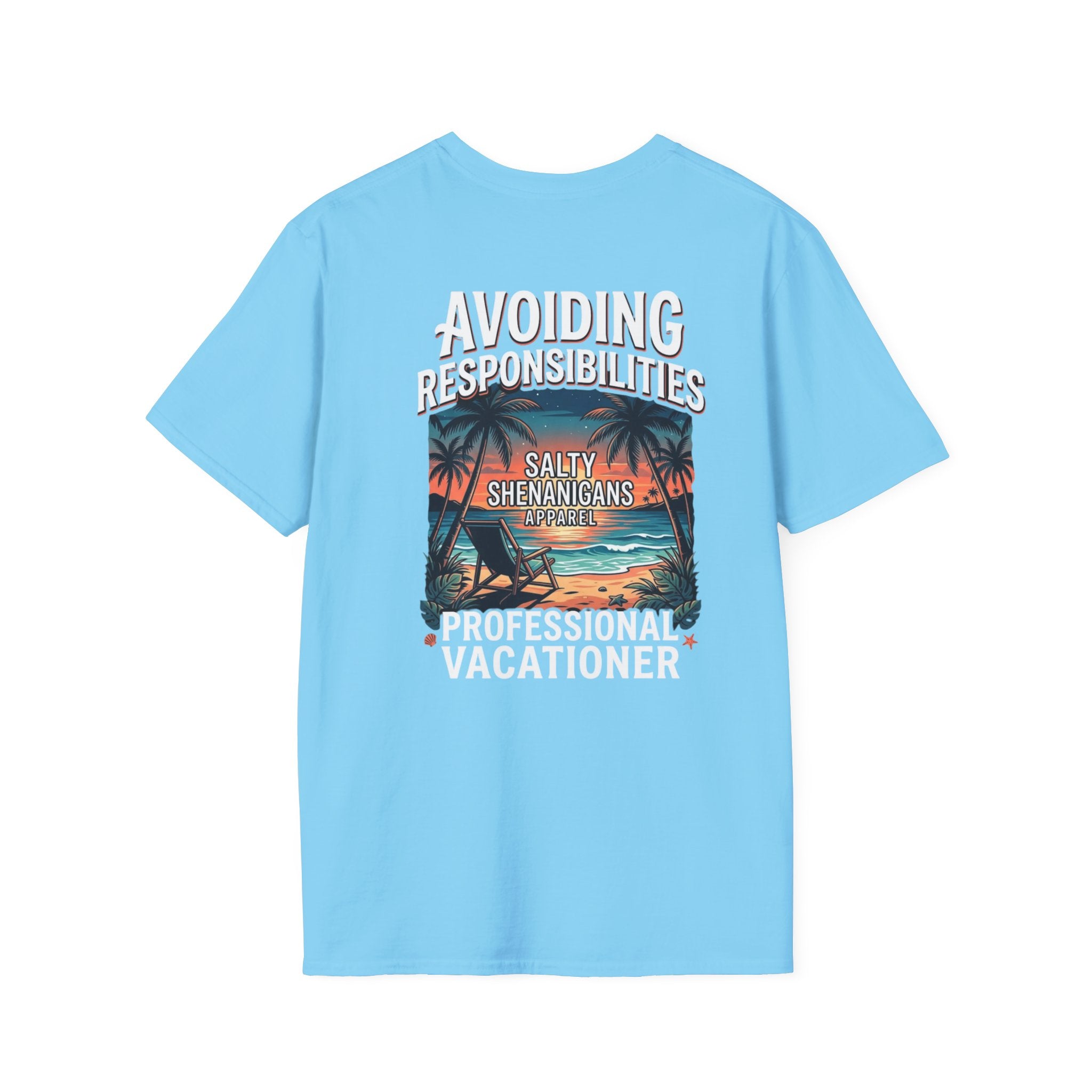 Avoiding Responsibilities Coastal Lifestyle Graphic Tee Printify