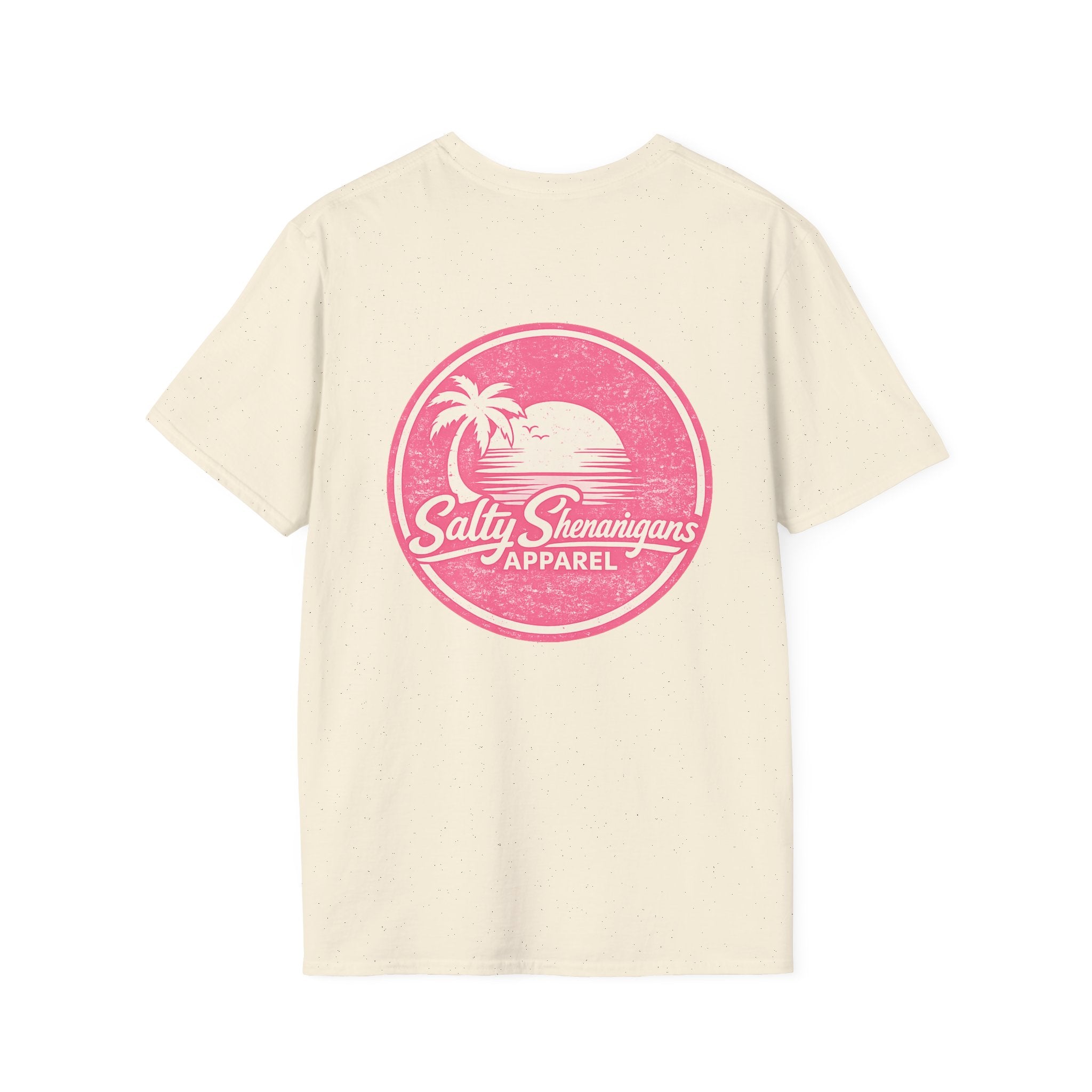 Salty Shenanigans Sunset Palm Pink T-Shirt Printify