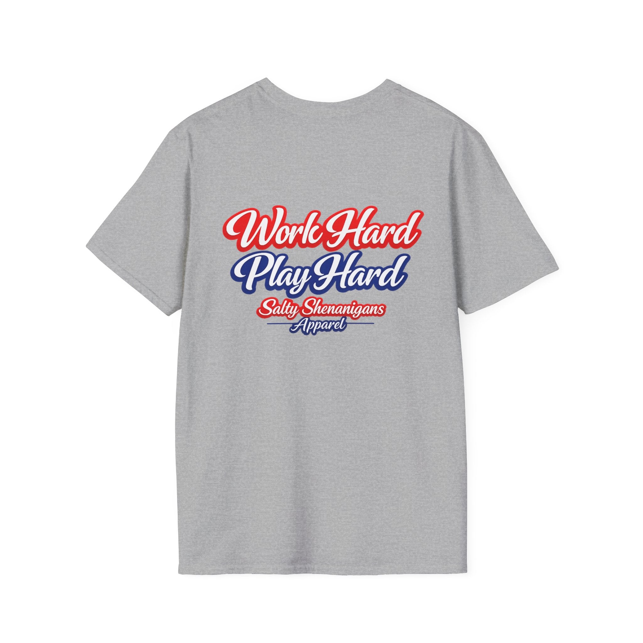Work Hard Play Hard Funny T-shirt Salty Shenanigans Apparel Printify