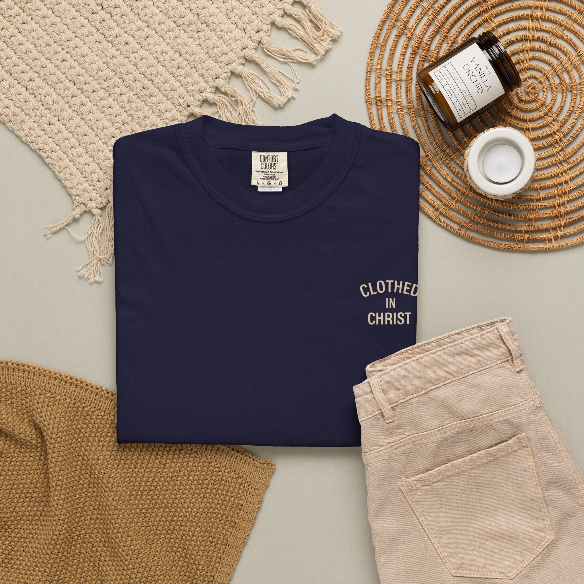 Clothed In Christ T‑Shirt — Isaiah 43:2 Beach Tee Printify