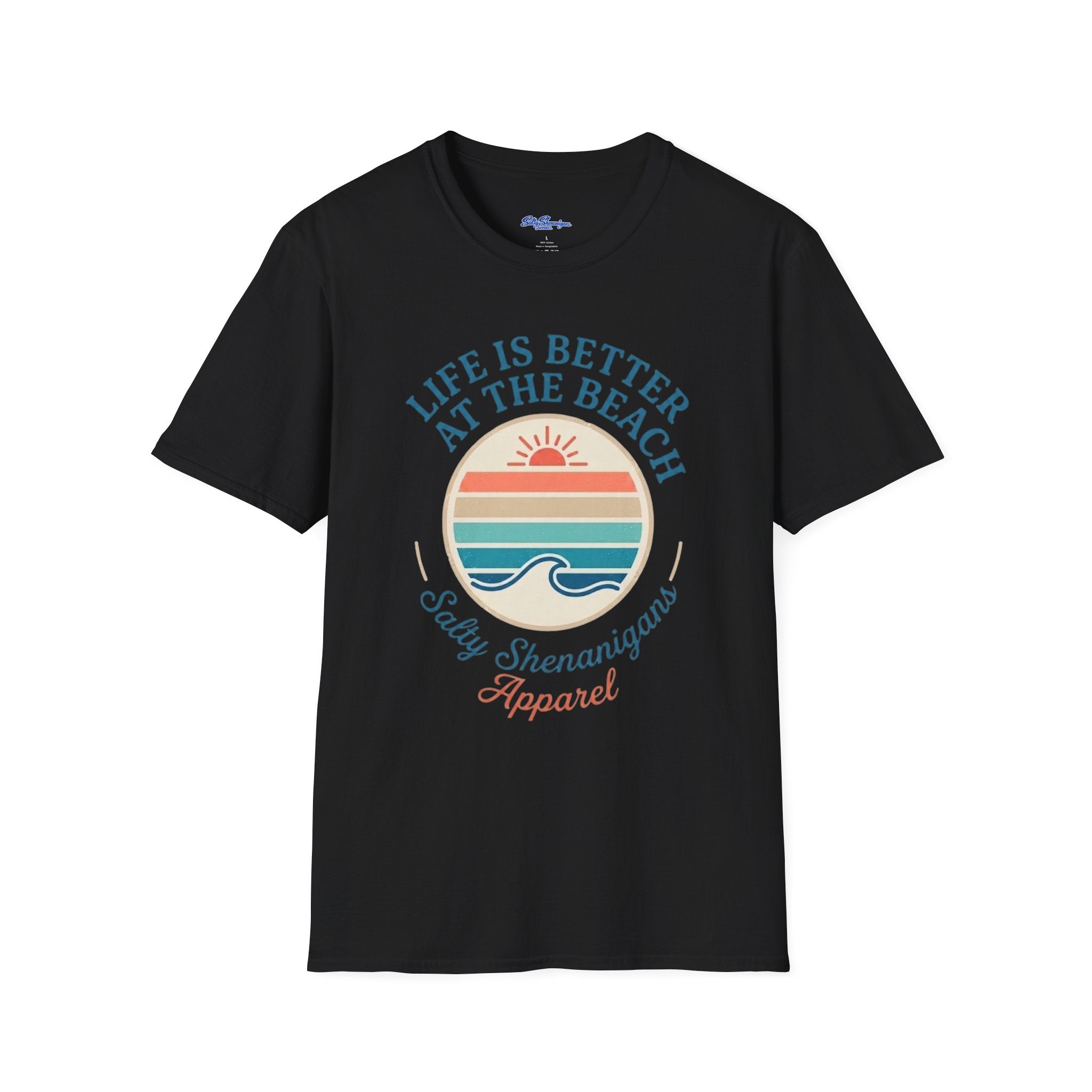 Salty Shenanigans Apparel Life's Better At The Beach T-Shirt Printify