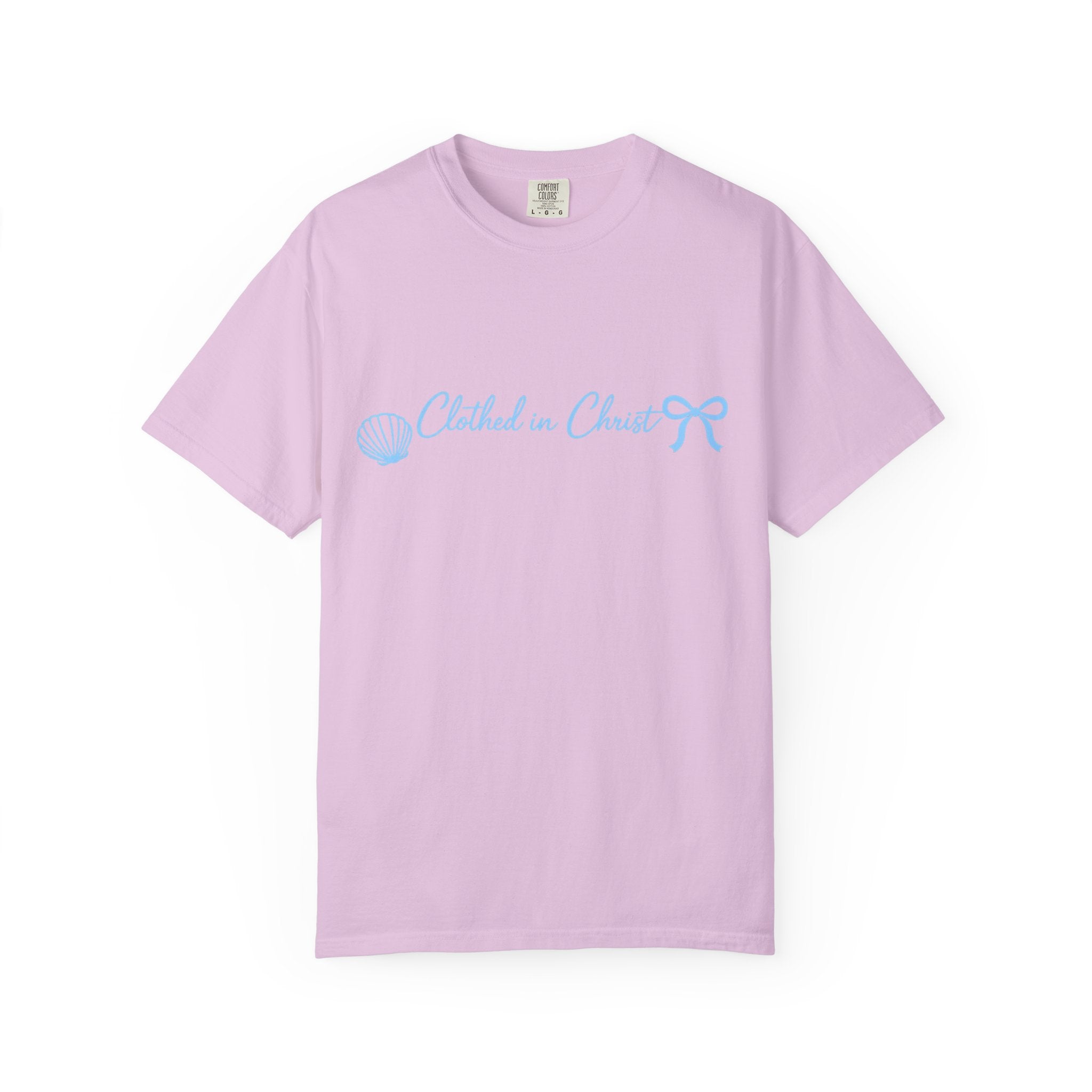 Clothed in Christ Coastal T-Shirt- Blue Print Printify